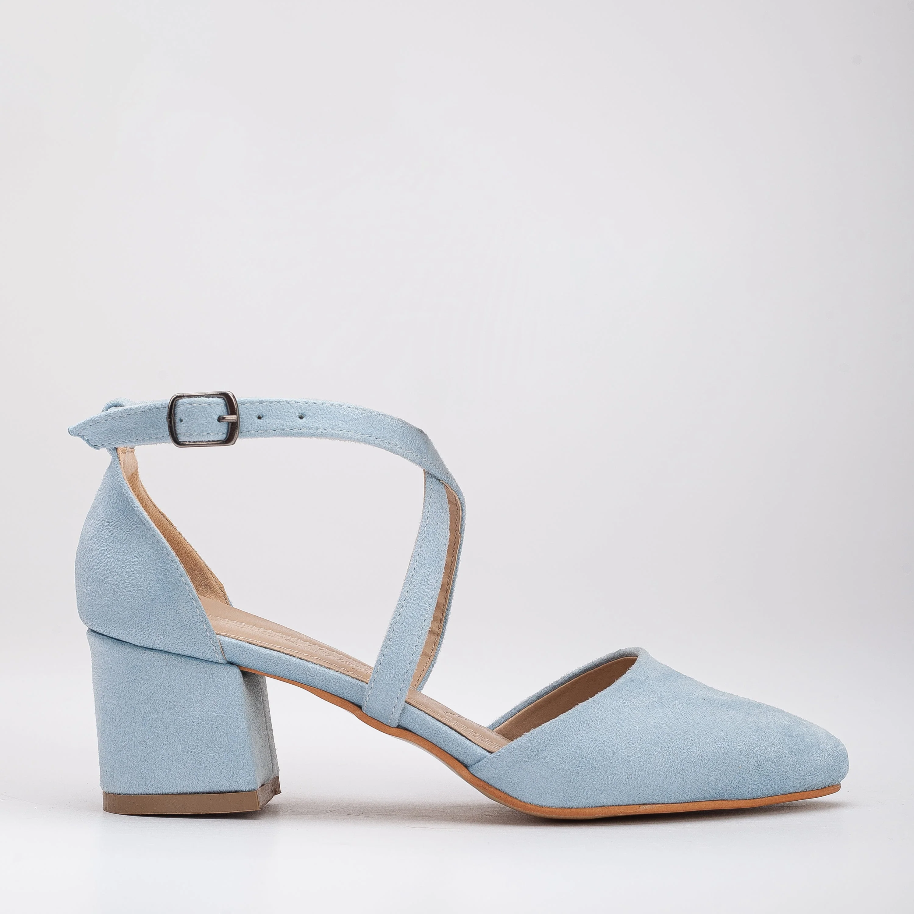 Dolly - Baby Blue Suede Heels