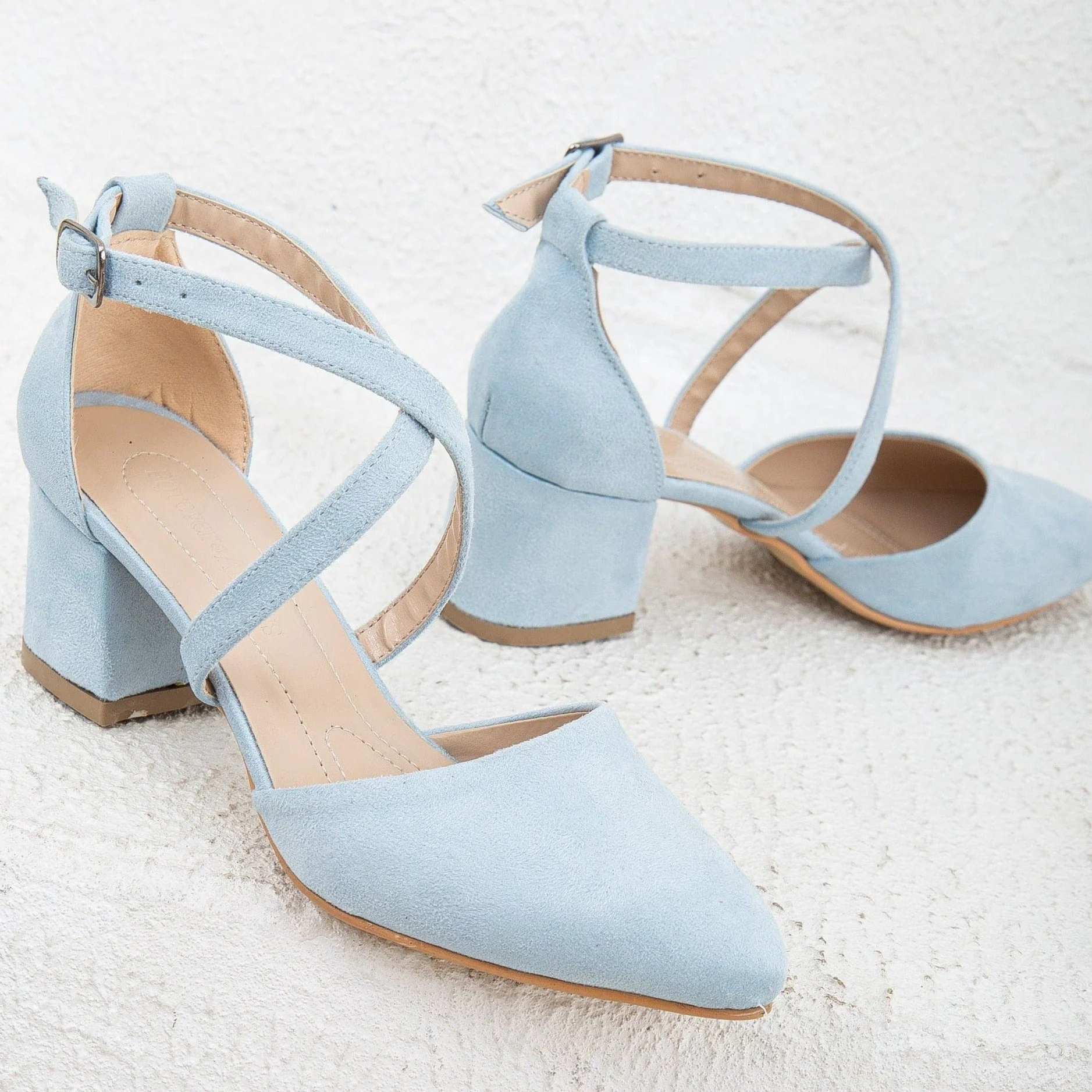 Dolly - Baby Blue Suede Heels - Image 5