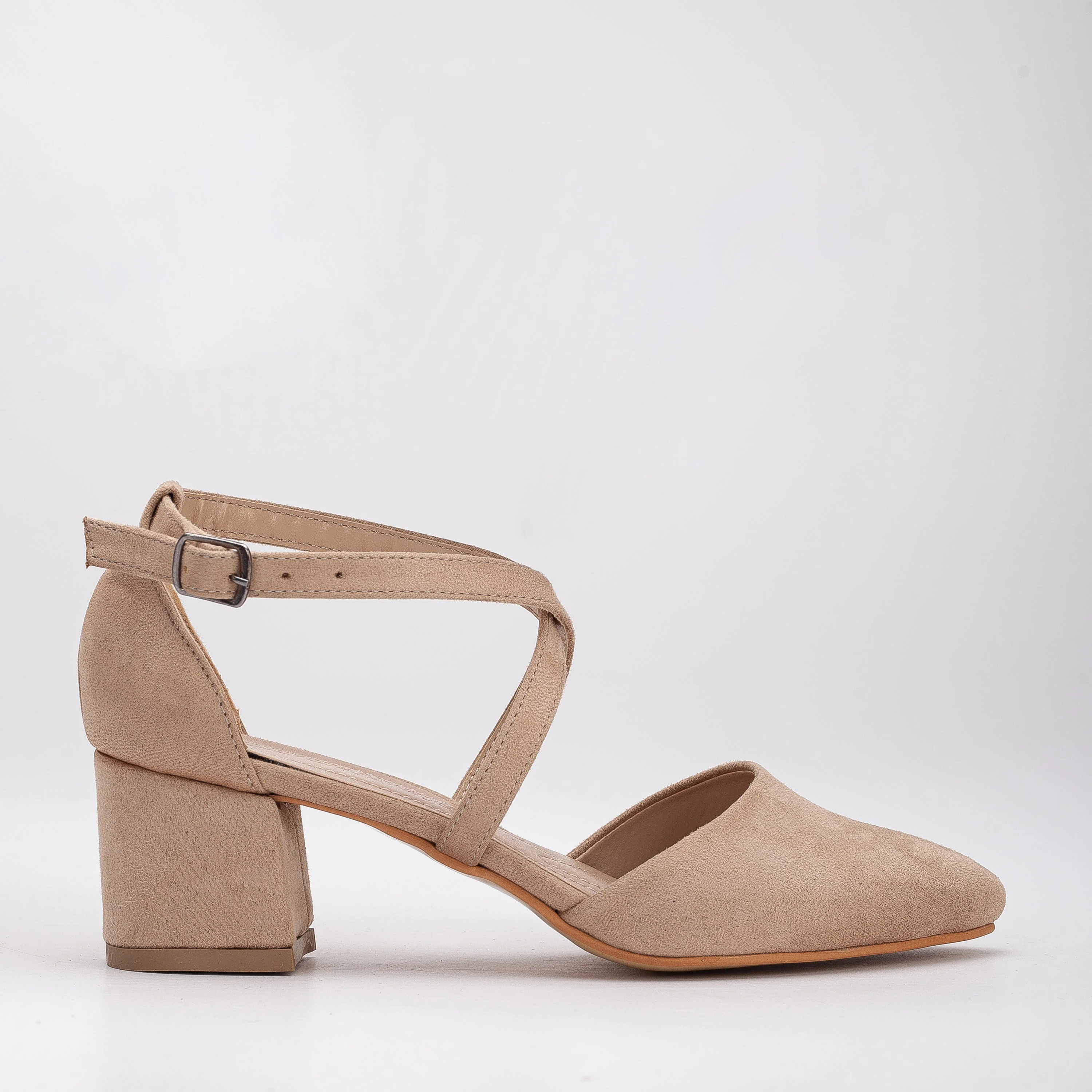 Dolly - Beige Suede Low Heels