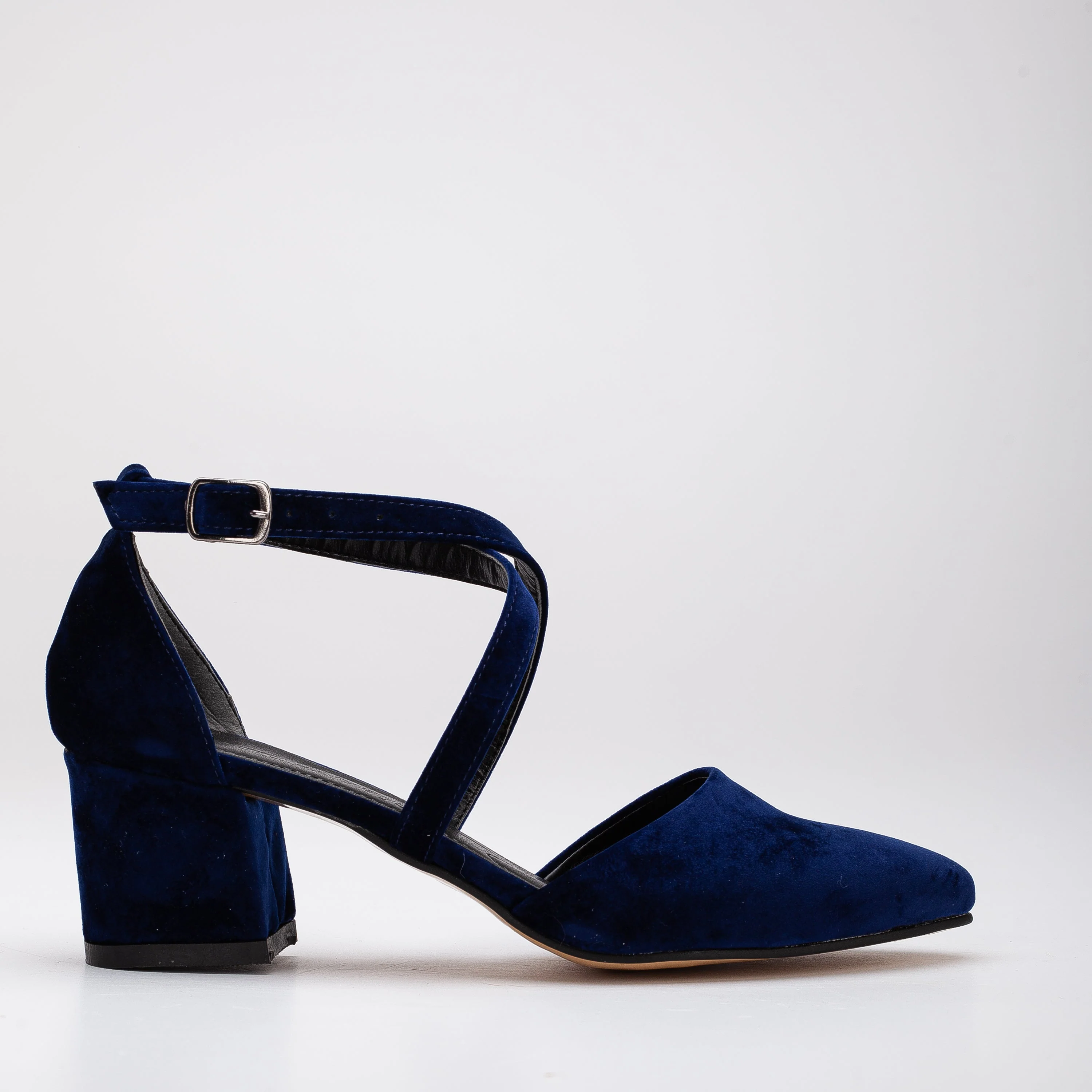 Dolly - Dark Blue Suede Block Heels