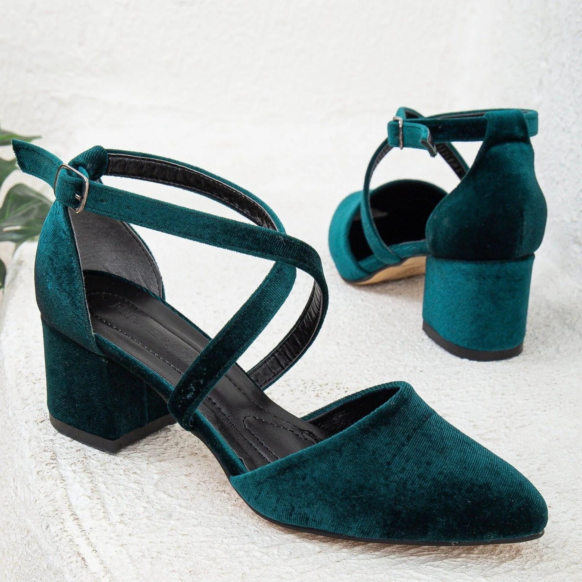 Dolly - Emerald Green Velvet Heels - Image 4