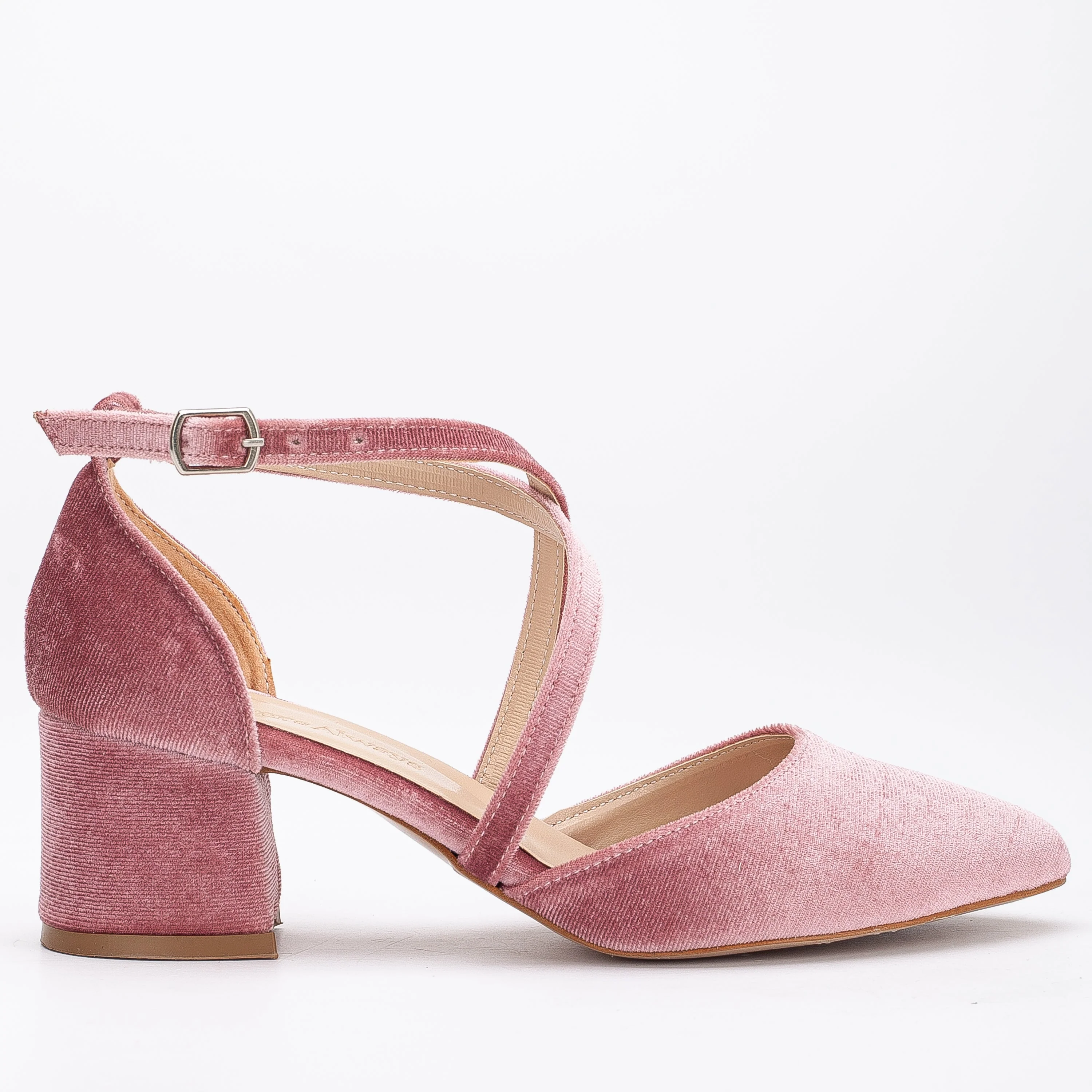 Dolly - Rose Velvet Low Heels