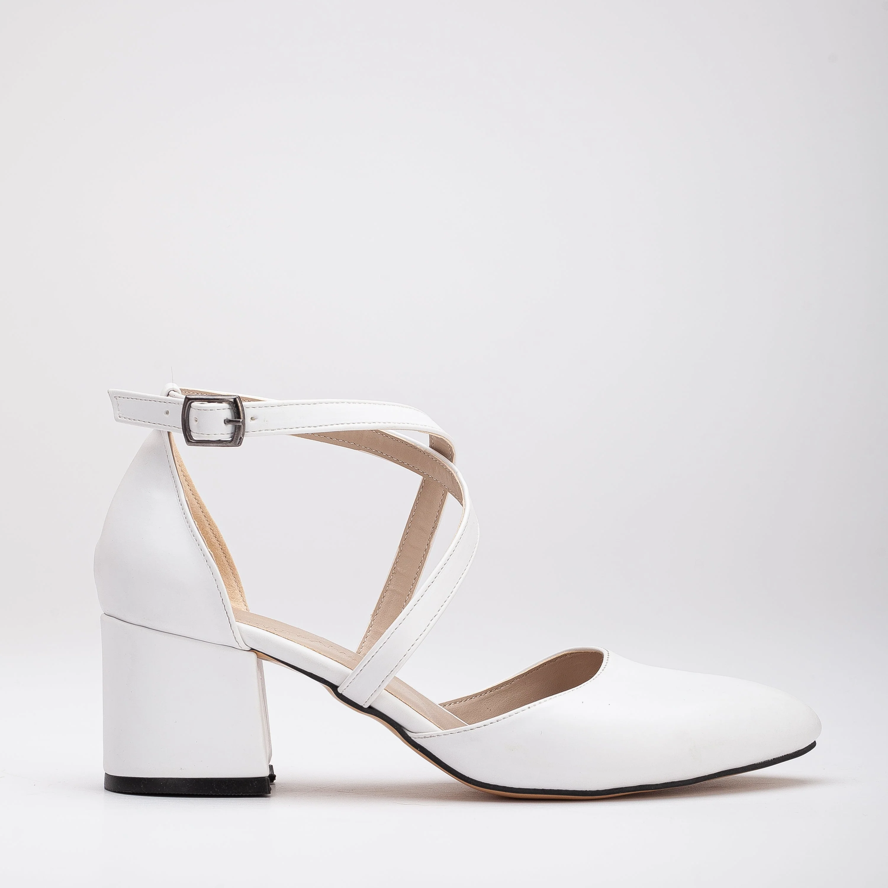 Dolly - White Bridal Low Heels
