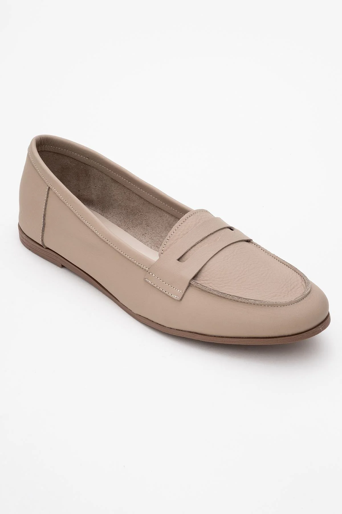 Dorothy - Beige Leather Loafers - Image 3