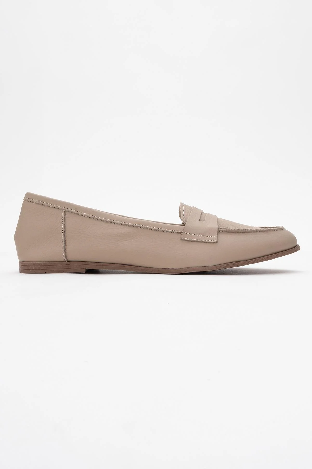Dorothy - Beige Leather Loafers - Image 6