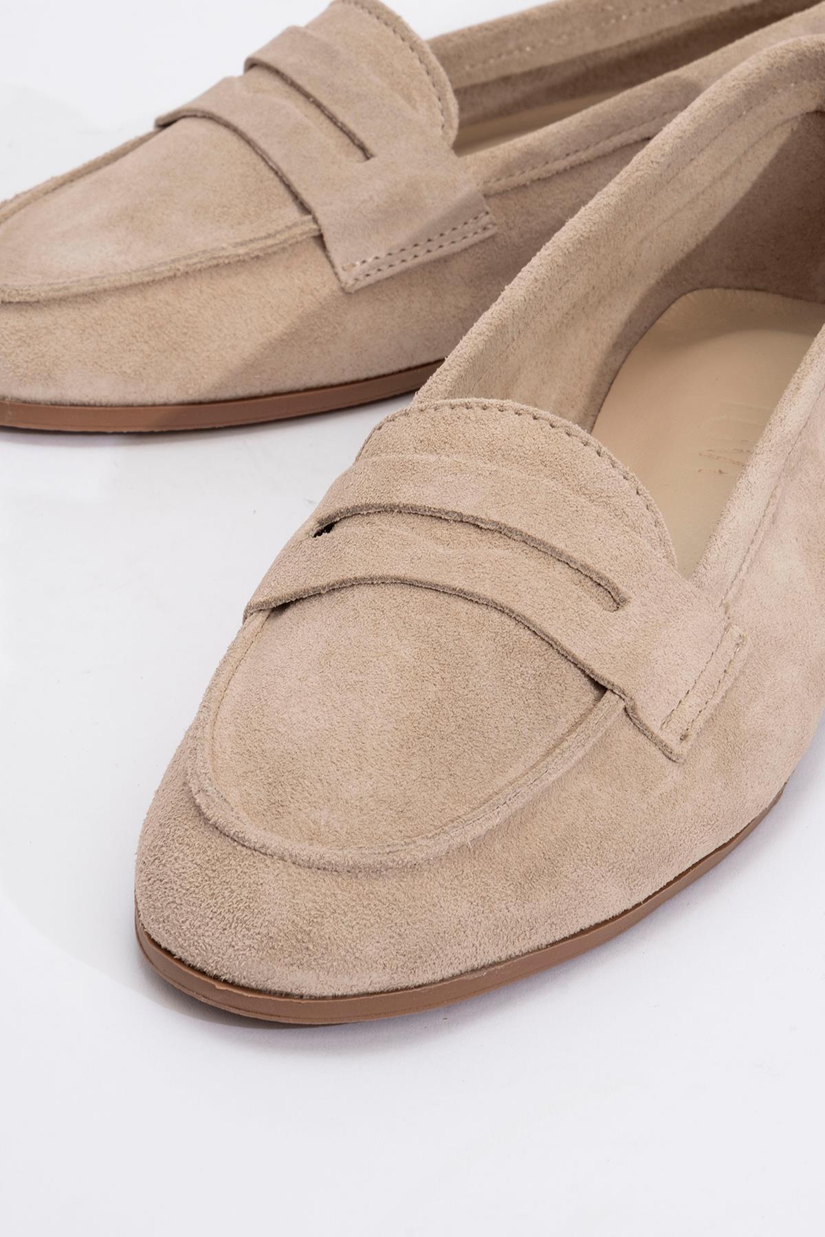 Dorothy - Beige Suede Leather Loafers - Image 3