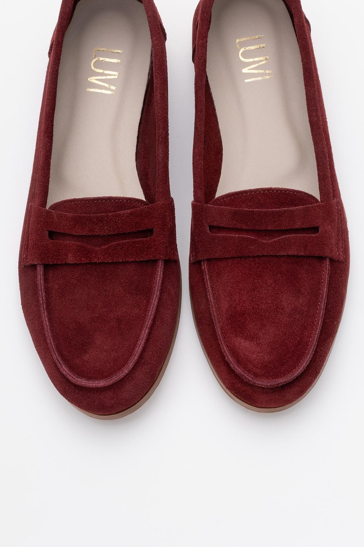 Dorothy - Burgundy Suede Leather Loafers - Image 2