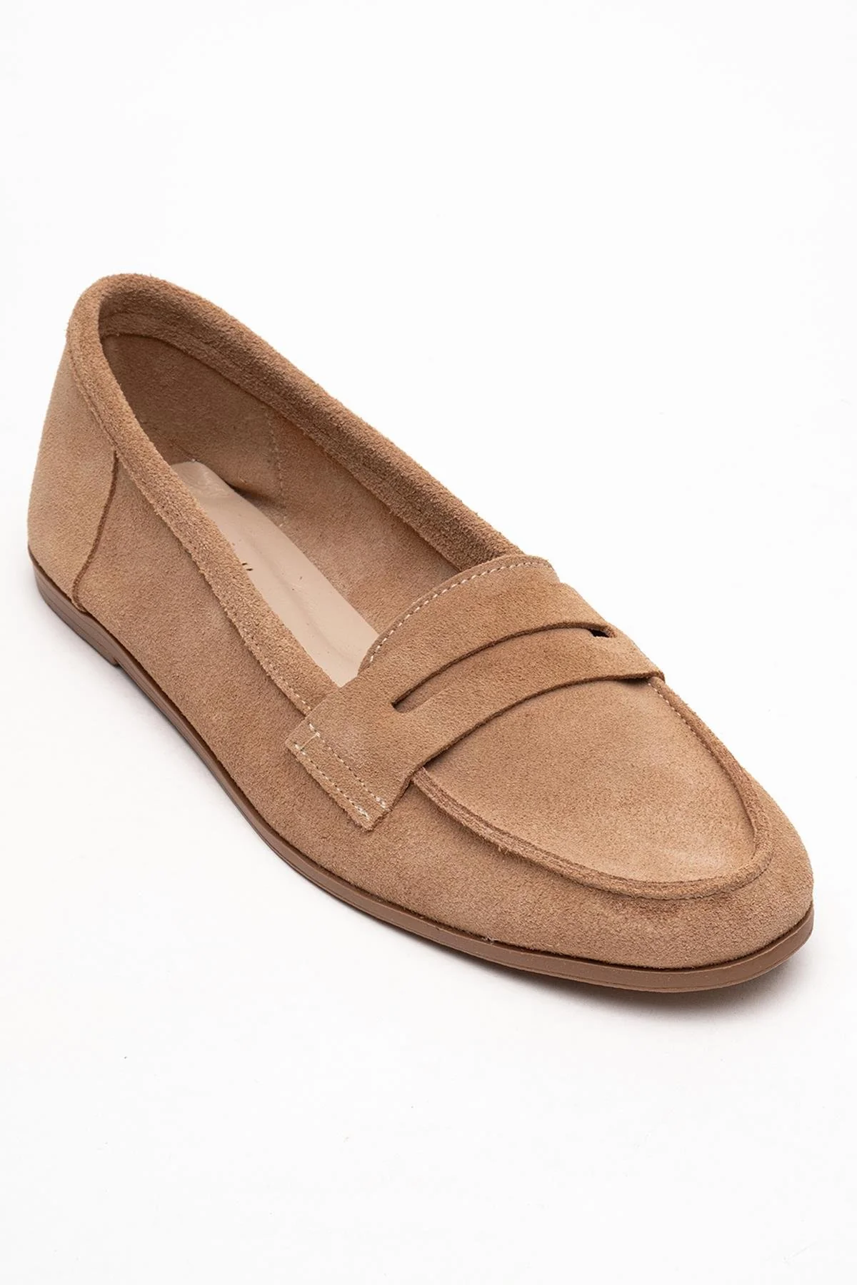 Dorothy - Camel Suede Leather Loafers - Image 3