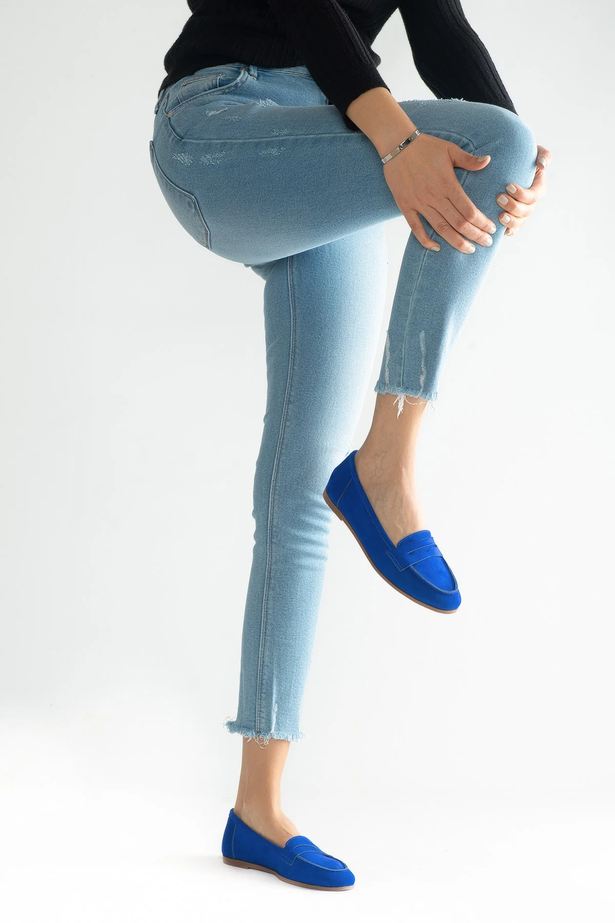 Dorothy - Dark Blue Suede Leather Loafers - Image 8
