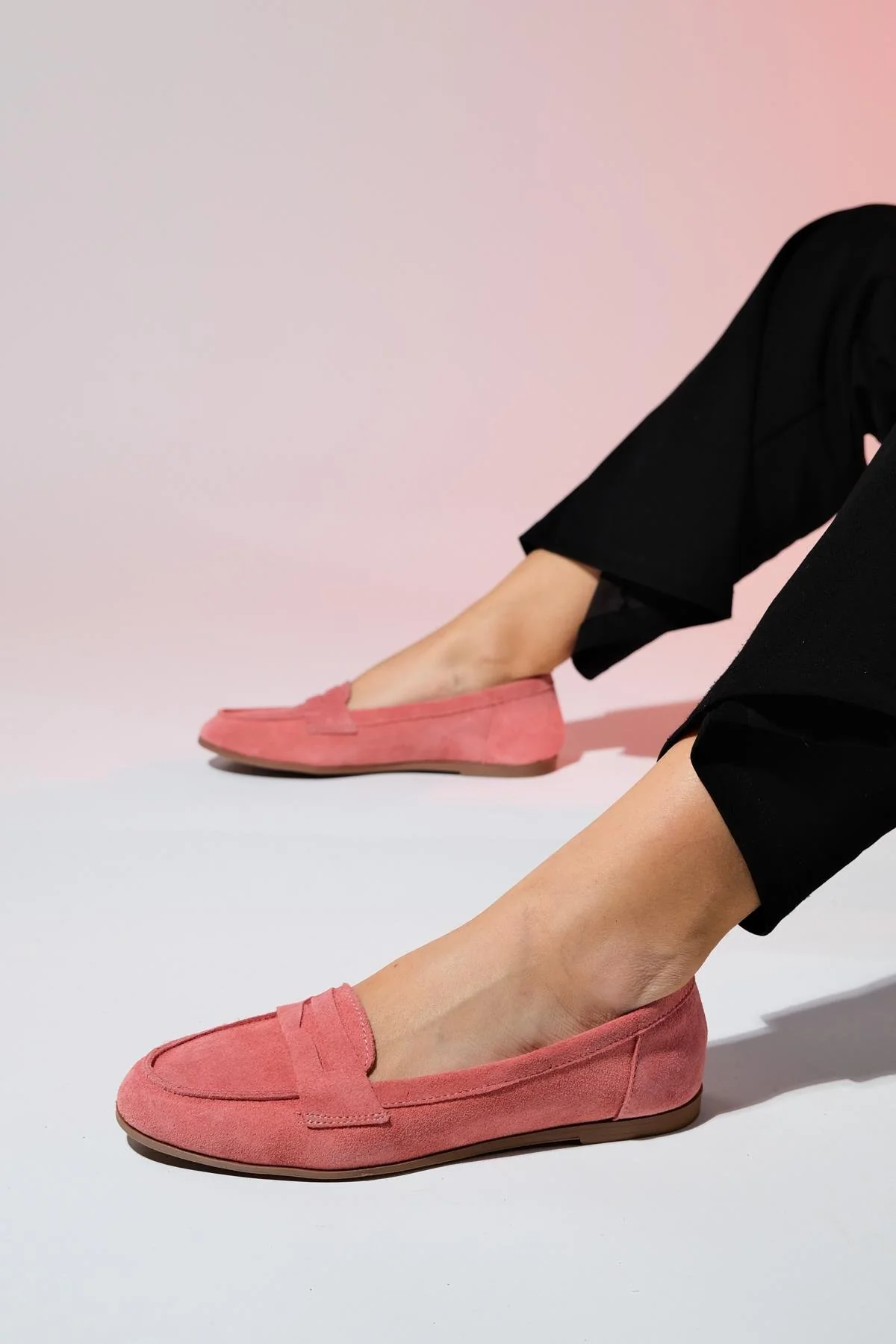 Dorothy - Dusty Rose Suede Leather Loafers - Image 2