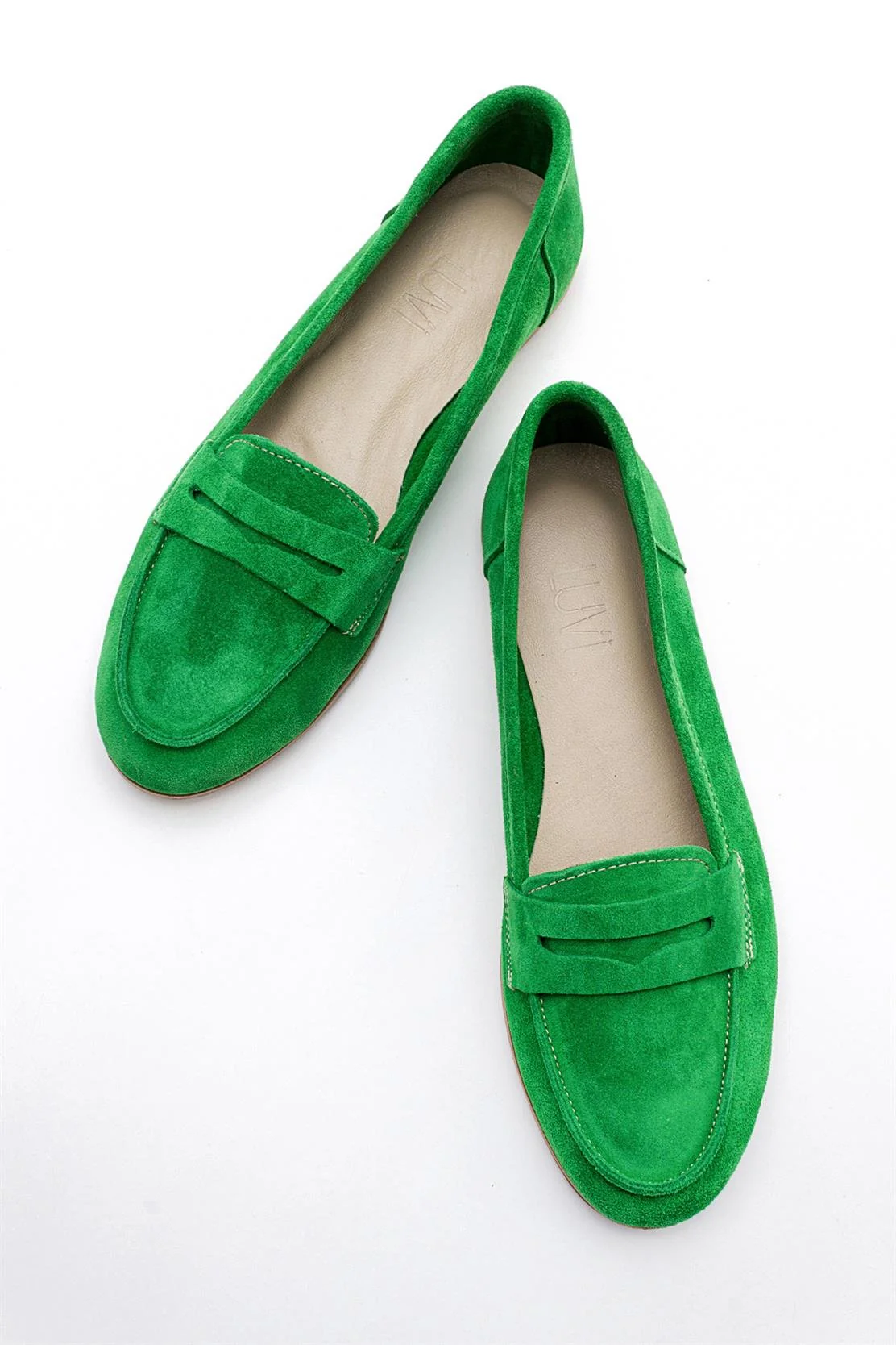Dorothy - Green Suede Leather Loafers - Image 2