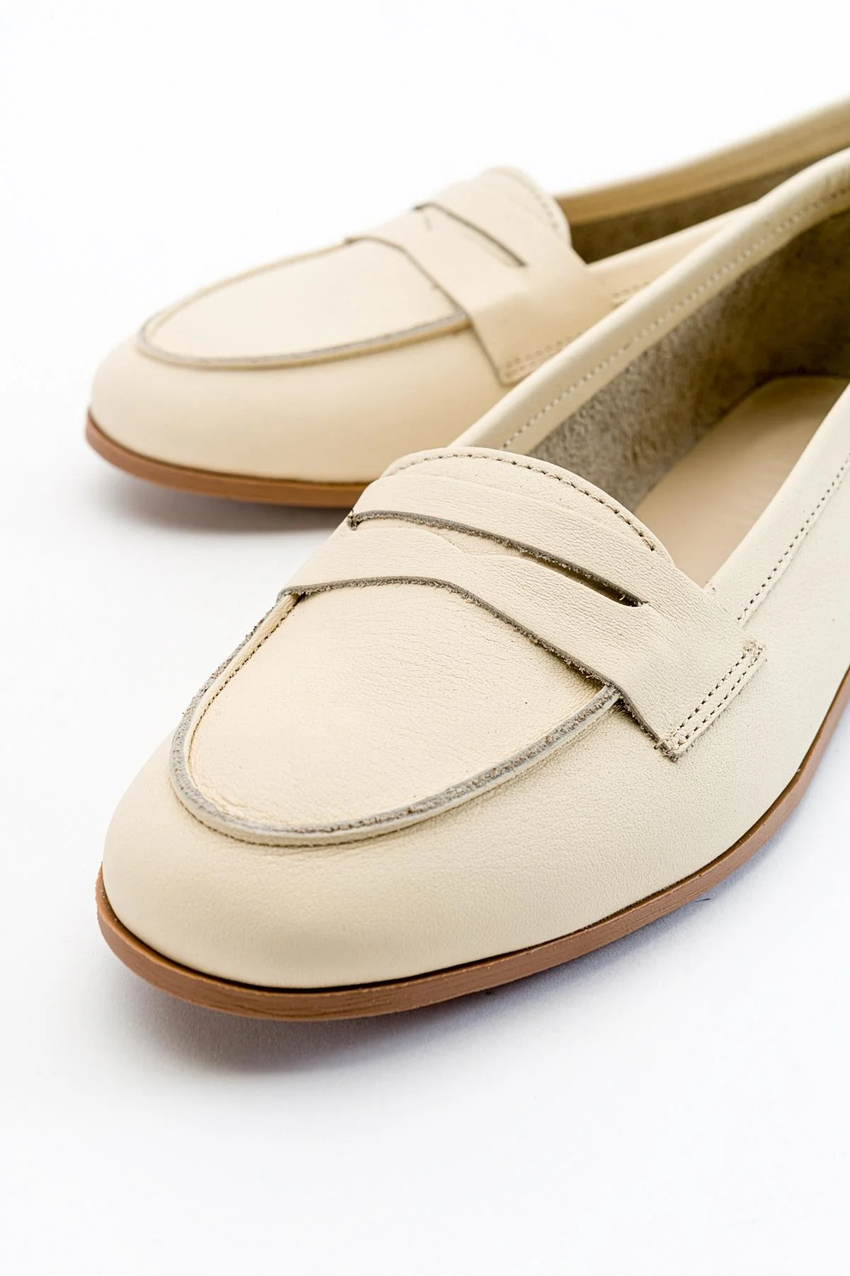 Dorothy - Light Beige Leather Loafers - Image 2