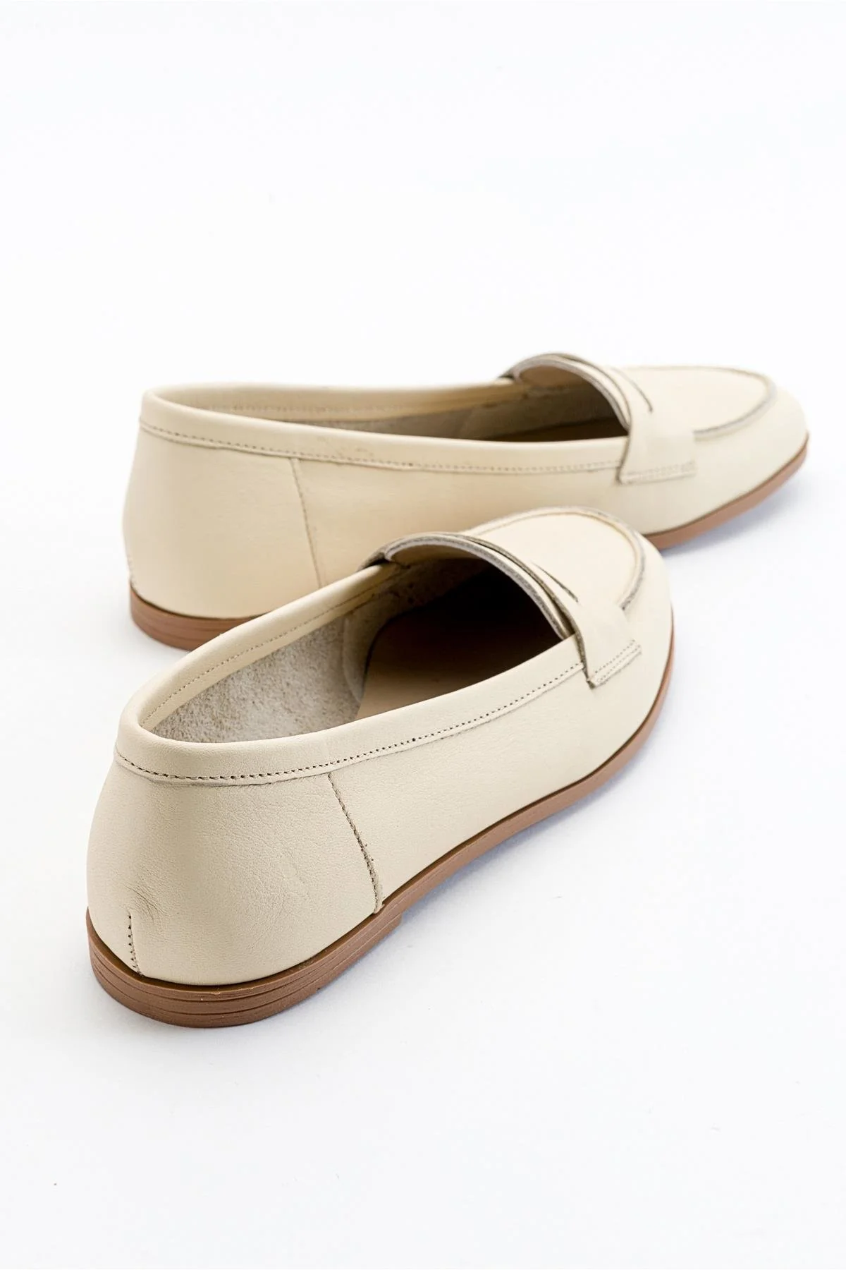 Dorothy - Light Beige Leather Loafers - Image 3