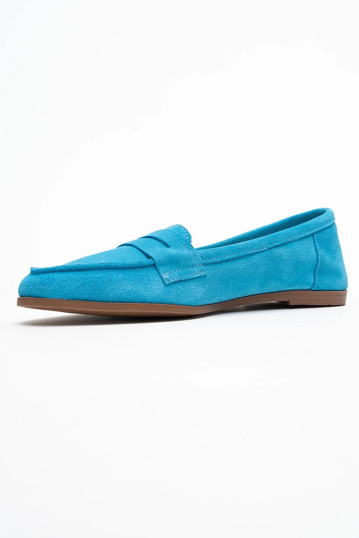 Dorothy - Light Blue Suede Leather Loafers (Women) - Image 4