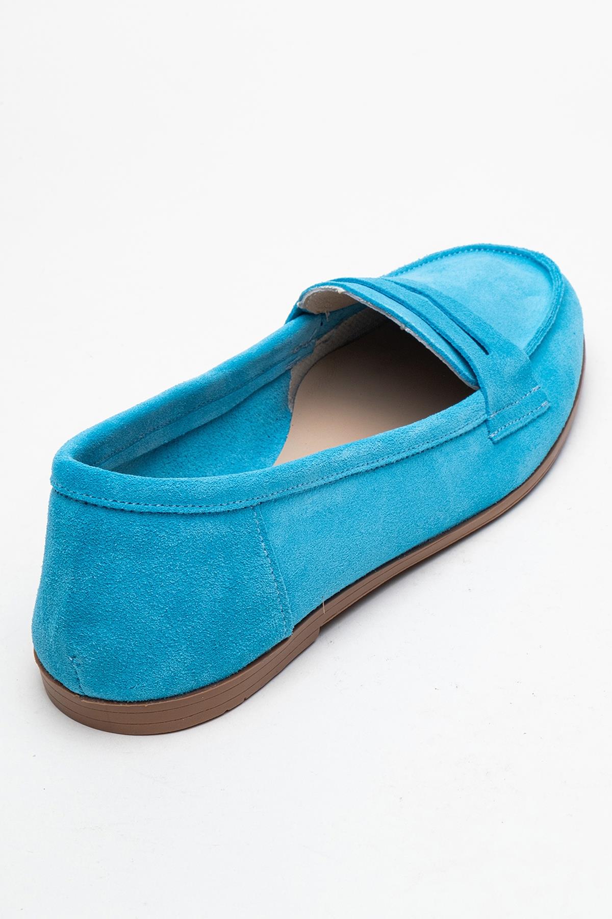 Dorothy - Light Blue Suede Leather Loafers (Women) - Image 5