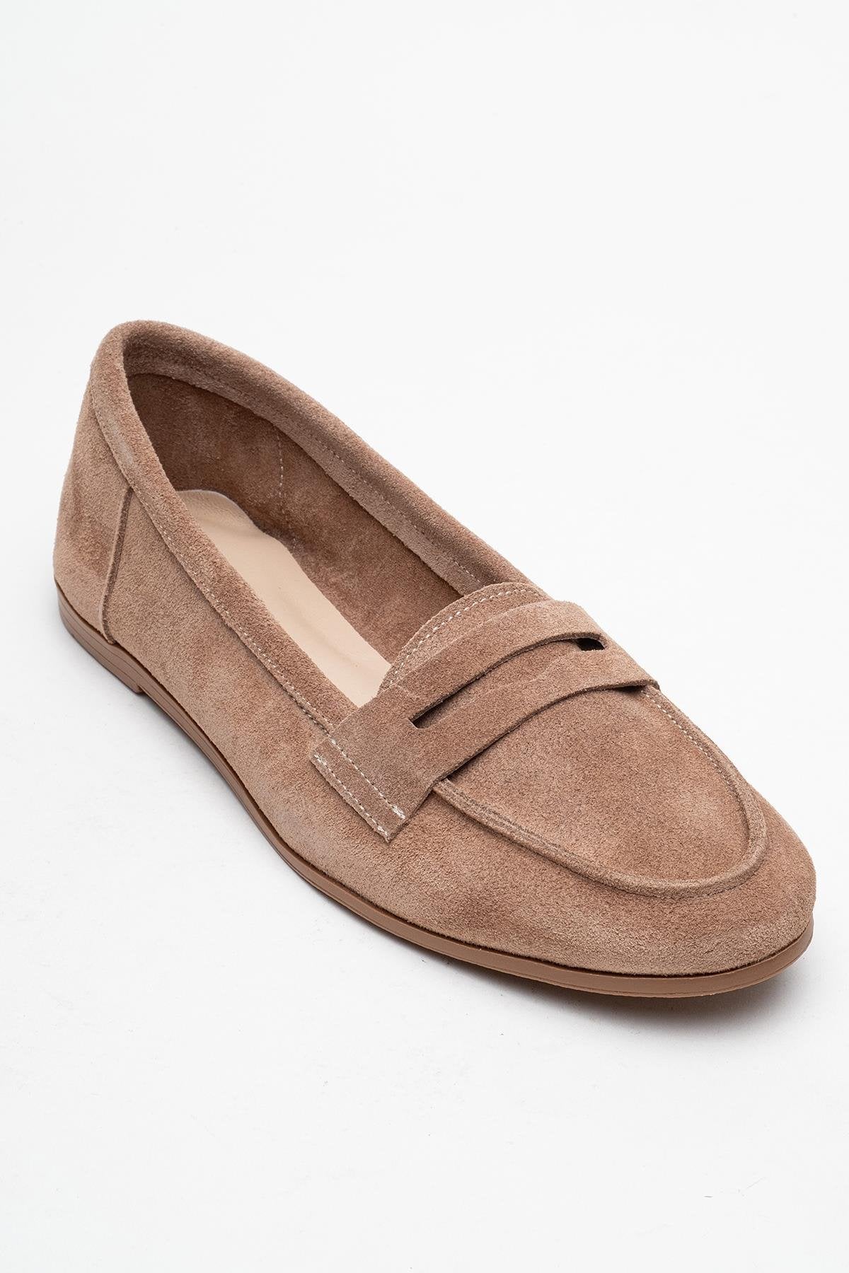 Dorothy - Light Brown Suede Leather Loafers (Women) - Image 3
