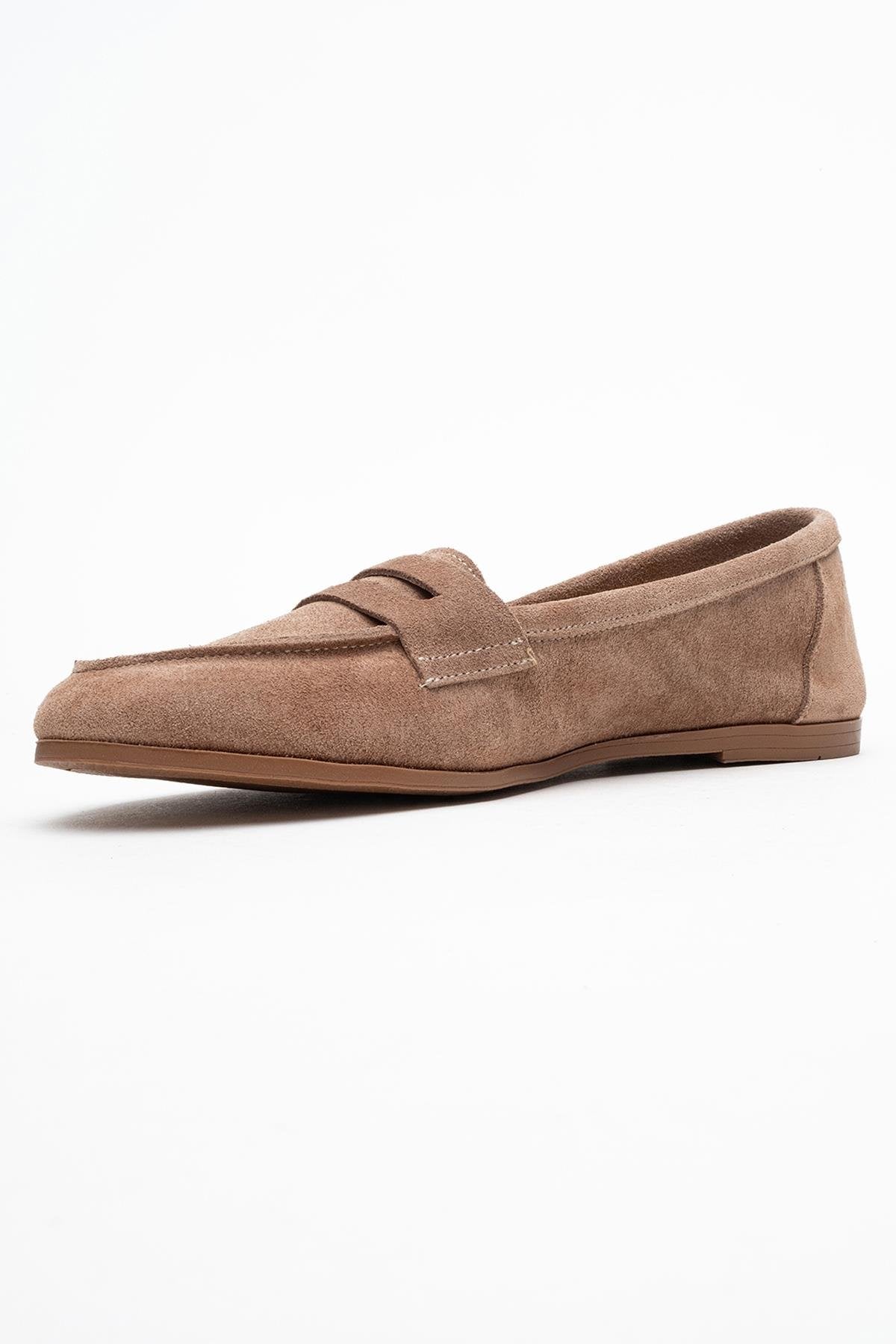 Dorothy - Light Brown Suede Leather Loafers (Women) - Image 4