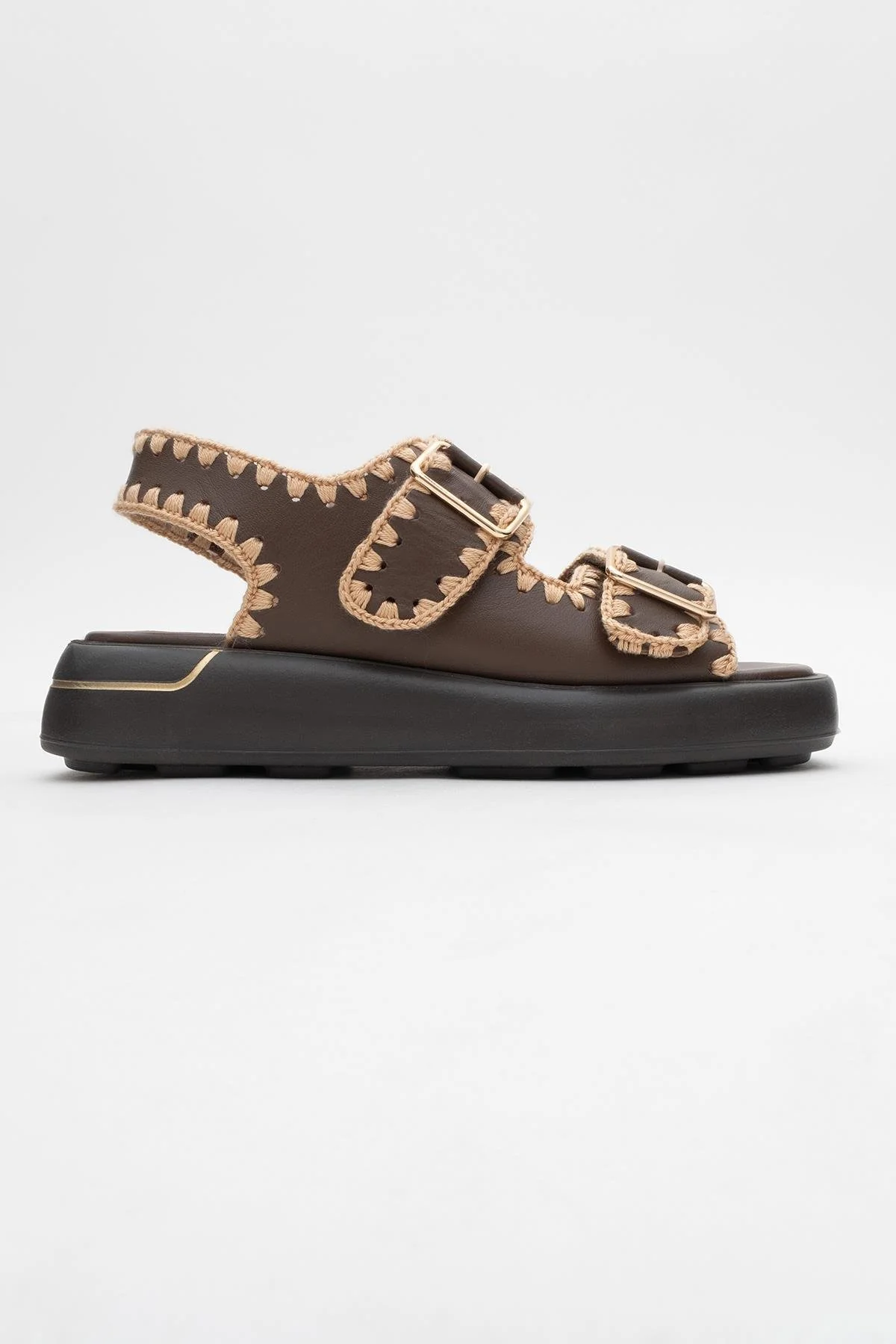 Douro - Brown Braided Rope Strap Leather Sandal (Women) - Image 6