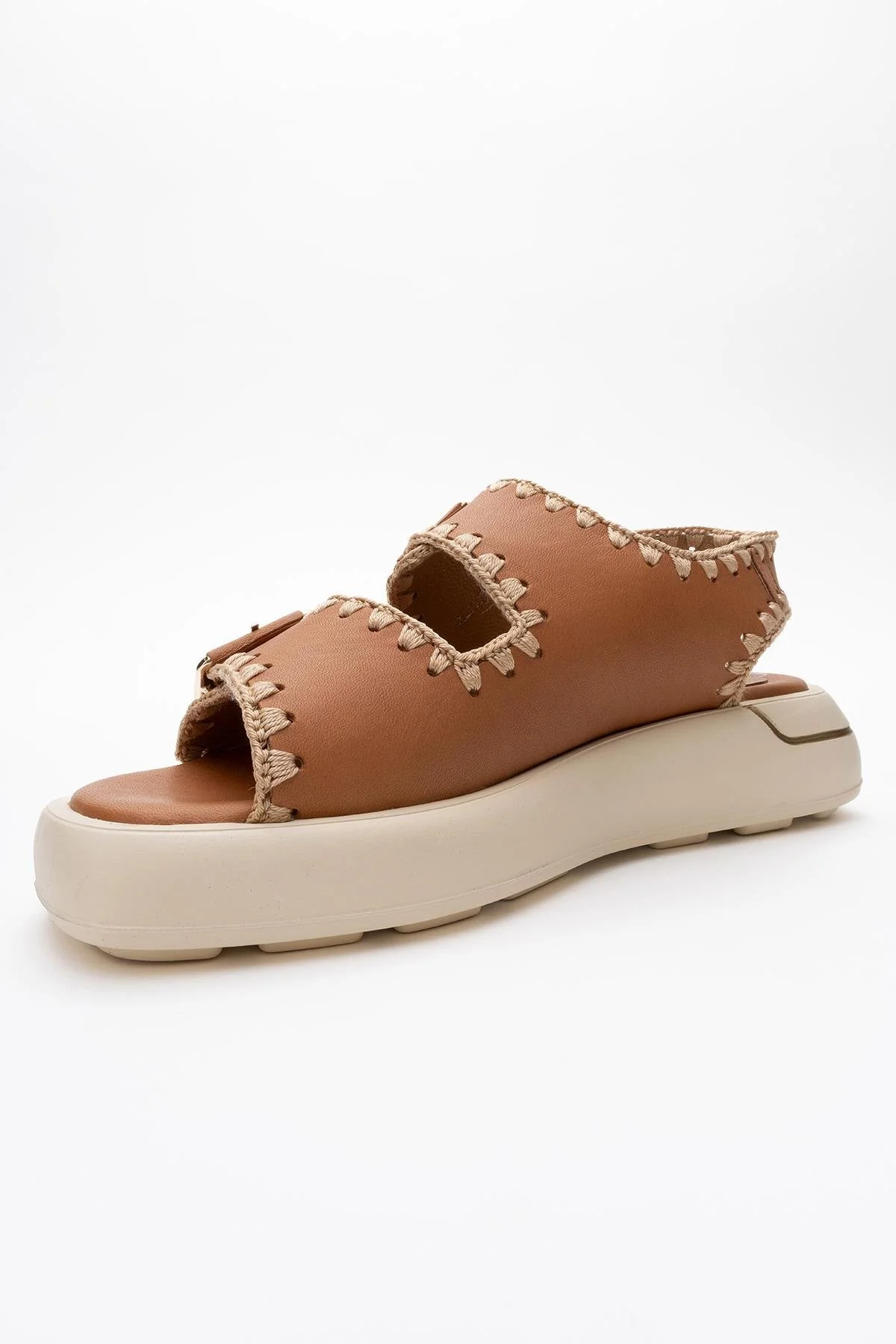 Douro - Cognac Brown Braided Rope Strap Leather Sandal (Women) - Image 4