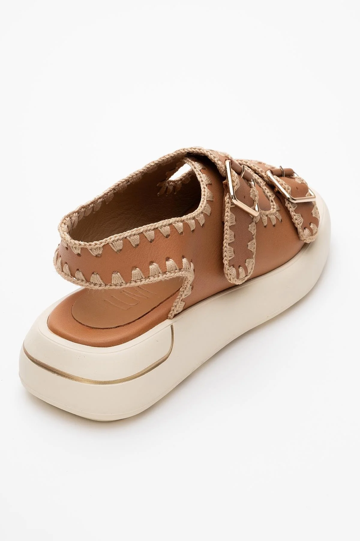 Douro - Cognac Brown Braided Rope Strap Leather Sandal (Women) - Image 5