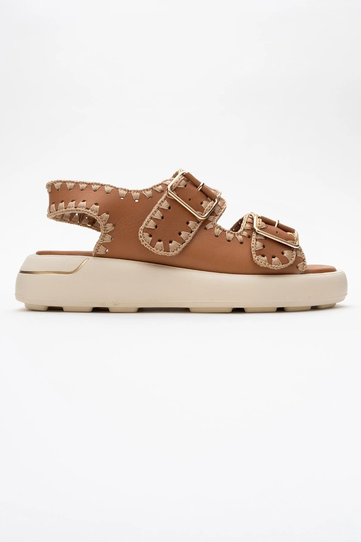 Douro - Cognac Brown Braided Rope Strap Leather Sandal (Women) - Image 6