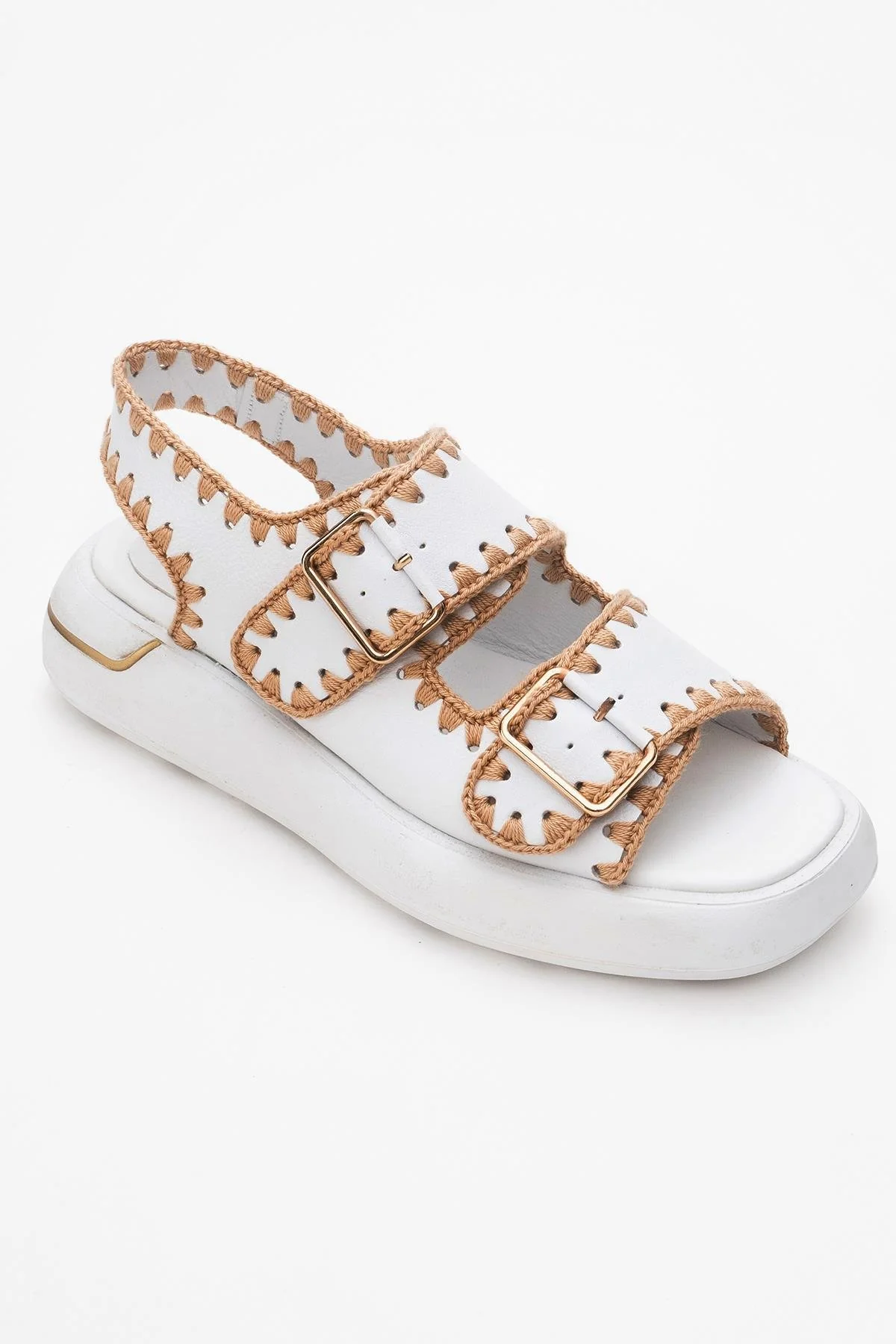 Douro - White Braided Rope Strap Leather Sandal (Women) - Image 3