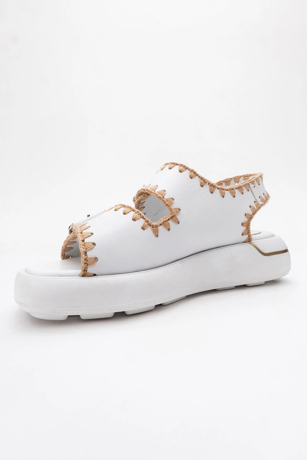 Douro - White Braided Rope Strap Leather Sandal (Women) - Image 4