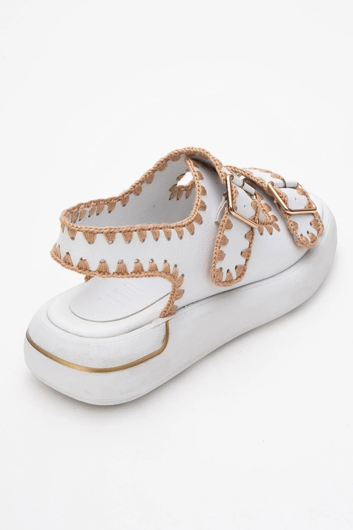 Douro - White Braided Rope Strap Leather Sandal (Women) - Image 5