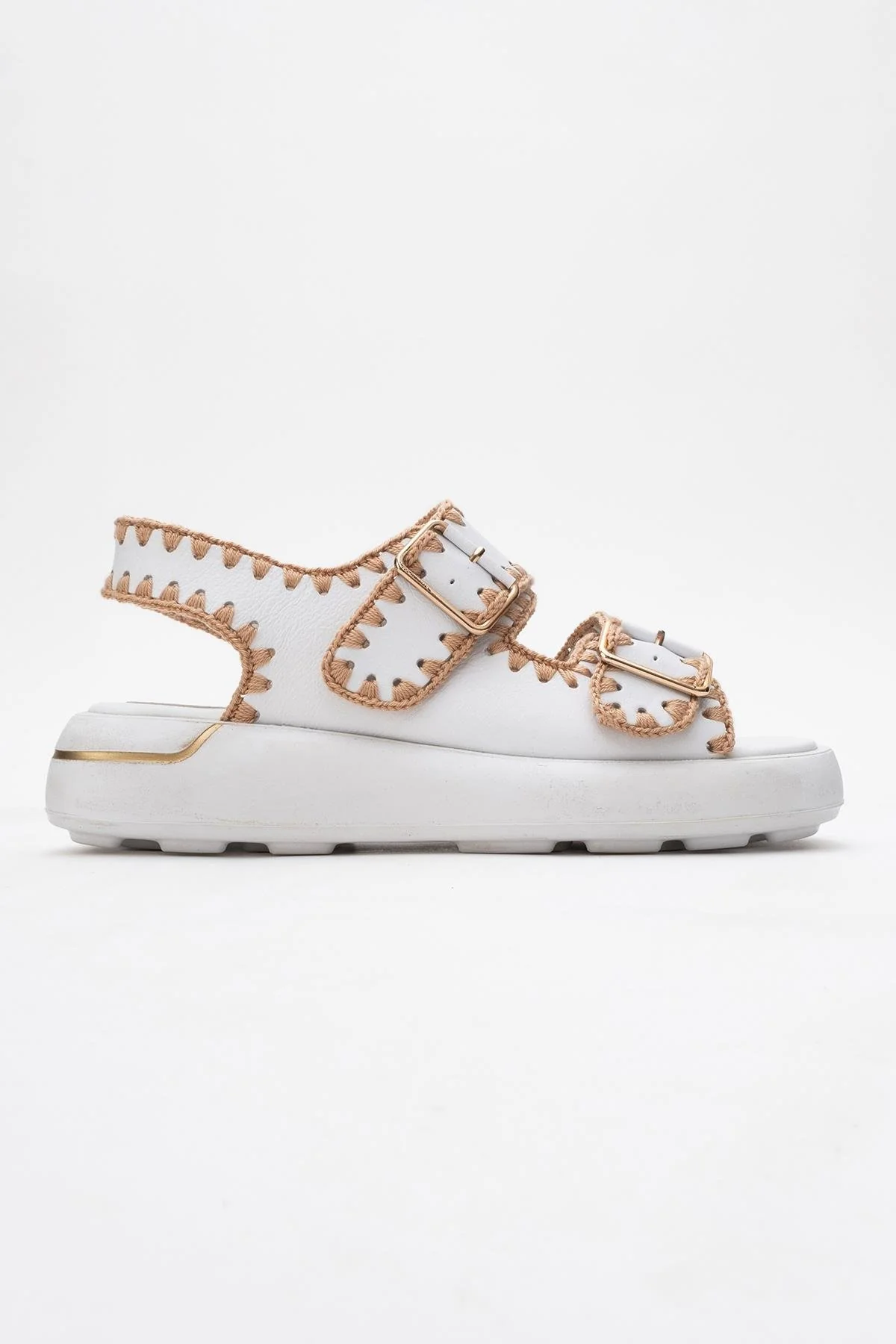 Douro - White Braided Rope Strap Leather Sandal (Women) - Image 6