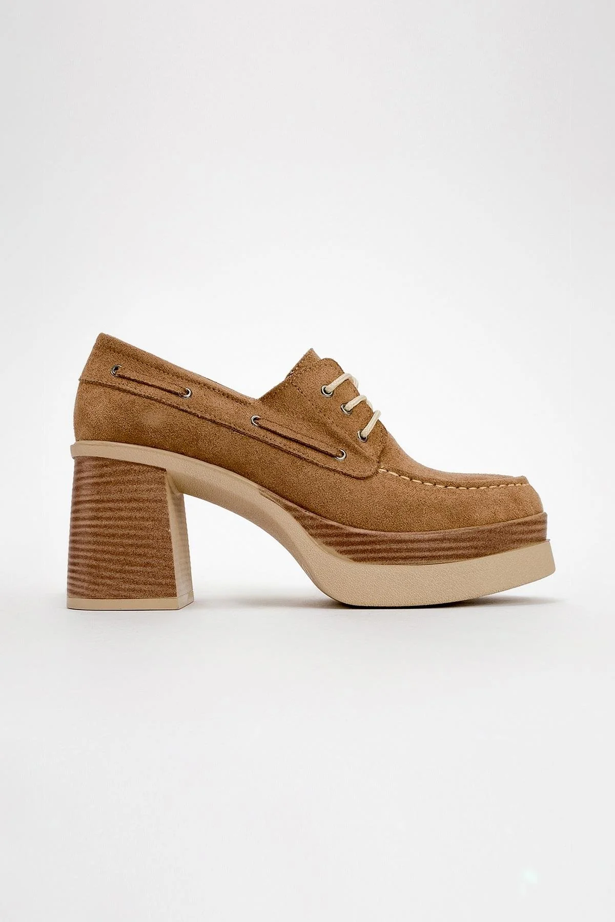 Dudley - Taupe Platform Heel Shoe (Women) - Image 4