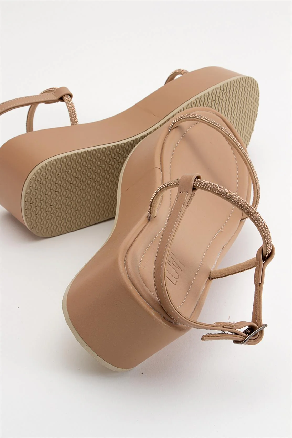Ekos - Beige Jeweled Platform Sandal (Women) - Image 5