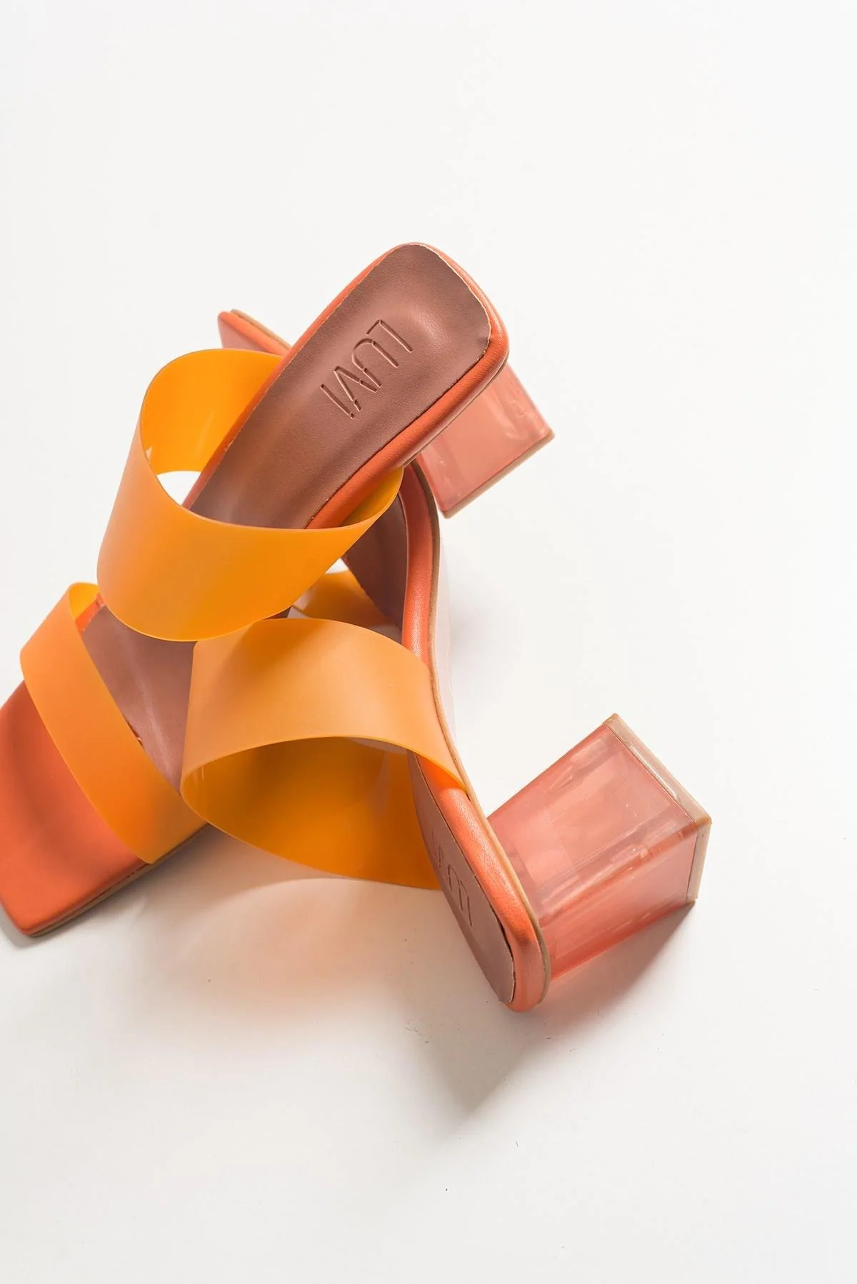 Elara Orange Transparent Strap Sandal (Women) - Image 4