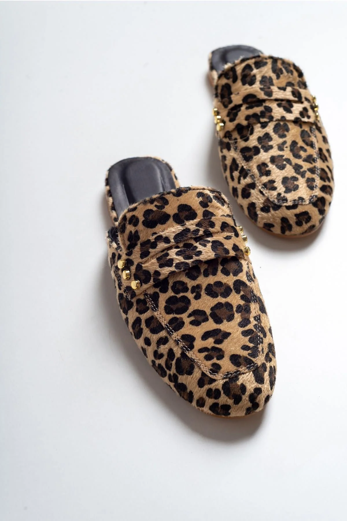 Eleonora - Leopard Print Leather Clogs (Women) - Image 2