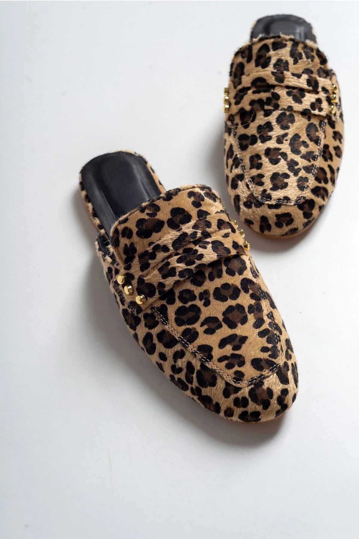 Eleonora - Leopard Print Leather Clogs (Women) - Image 3