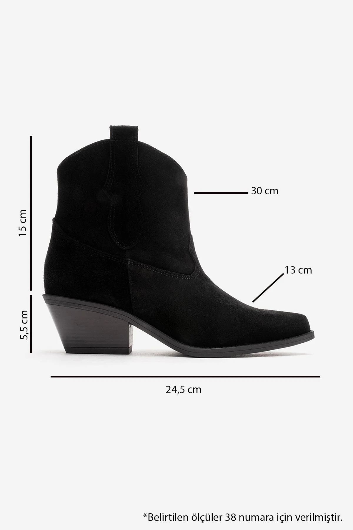 ELIA - Black Genuine Leather Block Heel Western Boot (Women) - Image 3