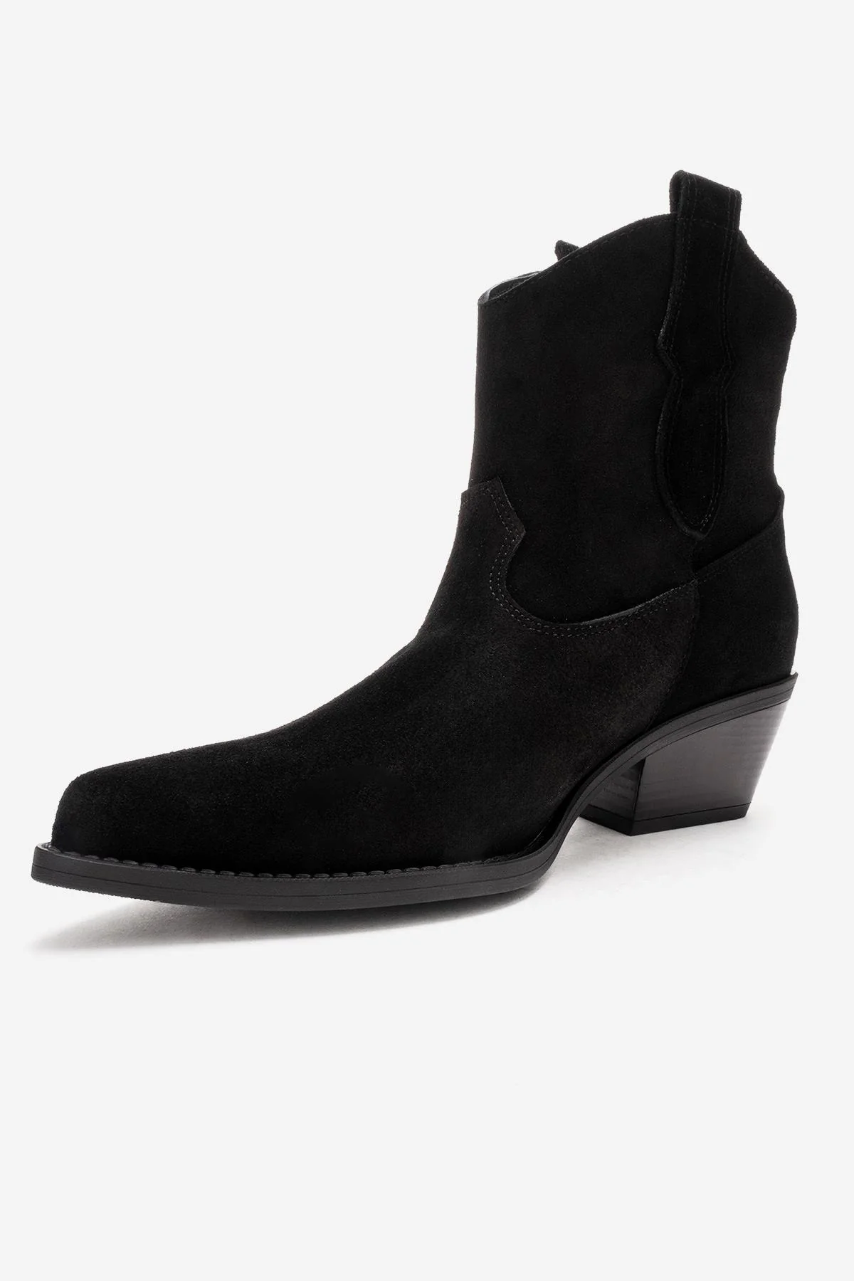 ELIA - Black Genuine Leather Block Heel Western Boot (Women) - Image 6