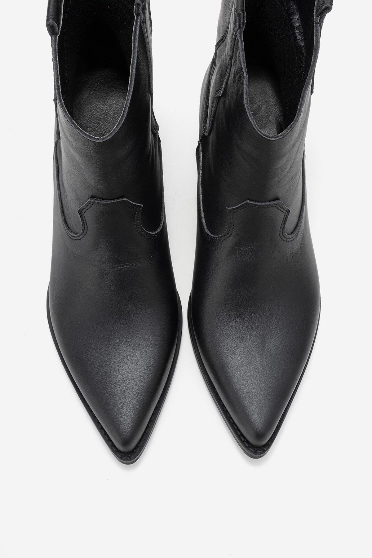 Elia - Black Genuine Leather Western Boot (Women) - Image 2