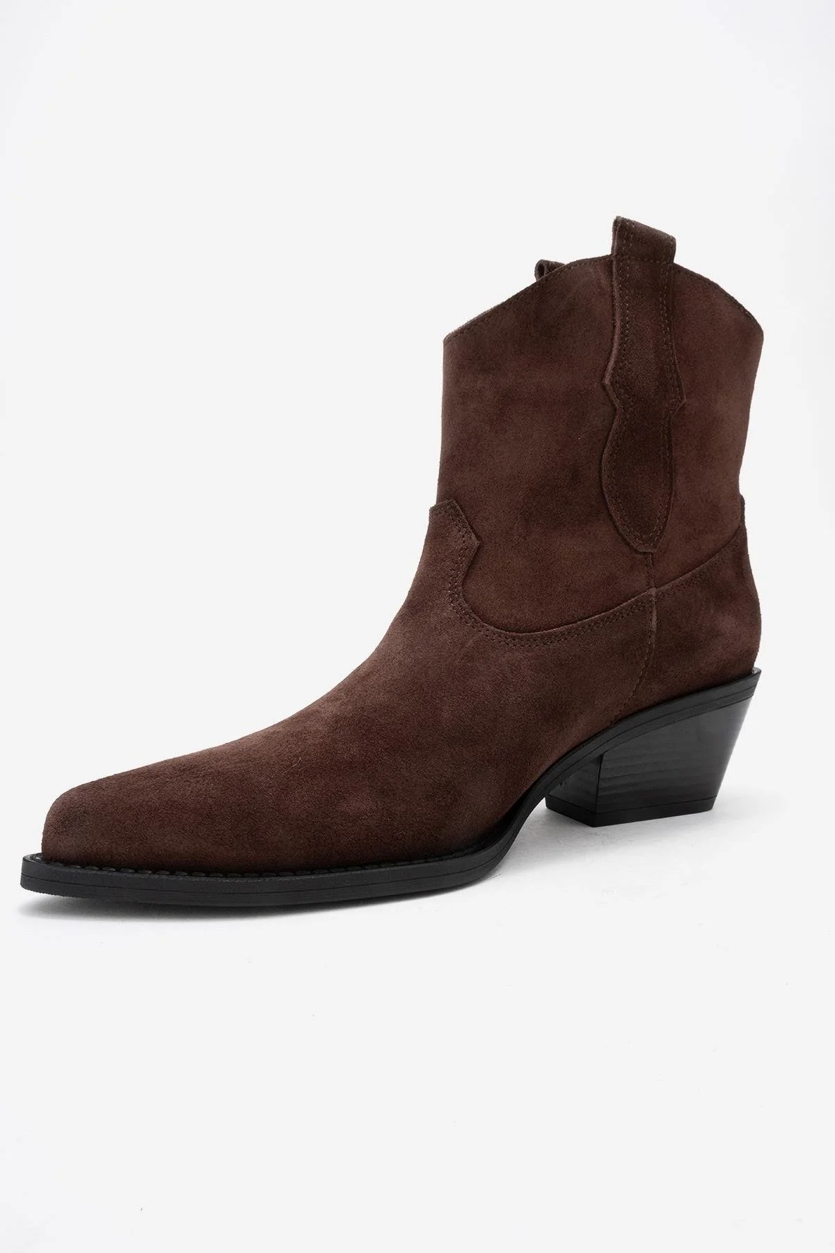 Elia - Brown Suede Genuine Leather Western Boot (Women) - Image 4