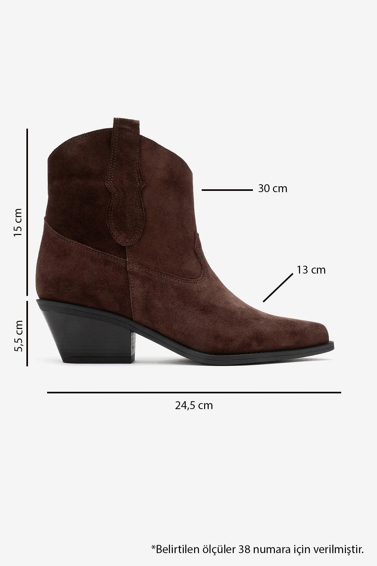 Elia - Brown Suede Genuine Leather Western Boot (Women) - Image 6