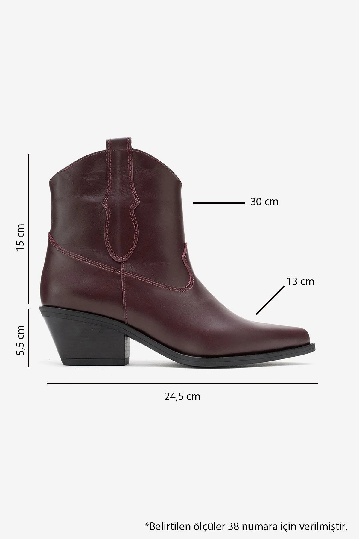Elia - Burgundy Genuine Leather Western Boot (Women) - Image 6