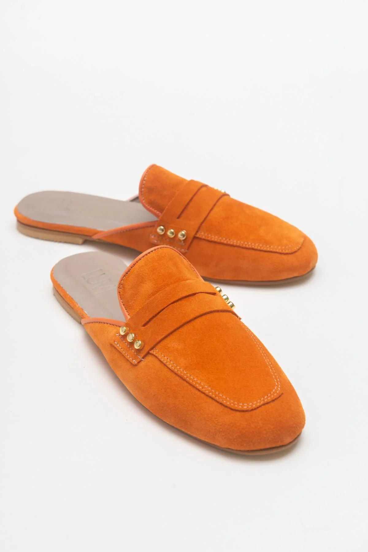 Eligia - Orange Leather Clogs (Women) - Image 2