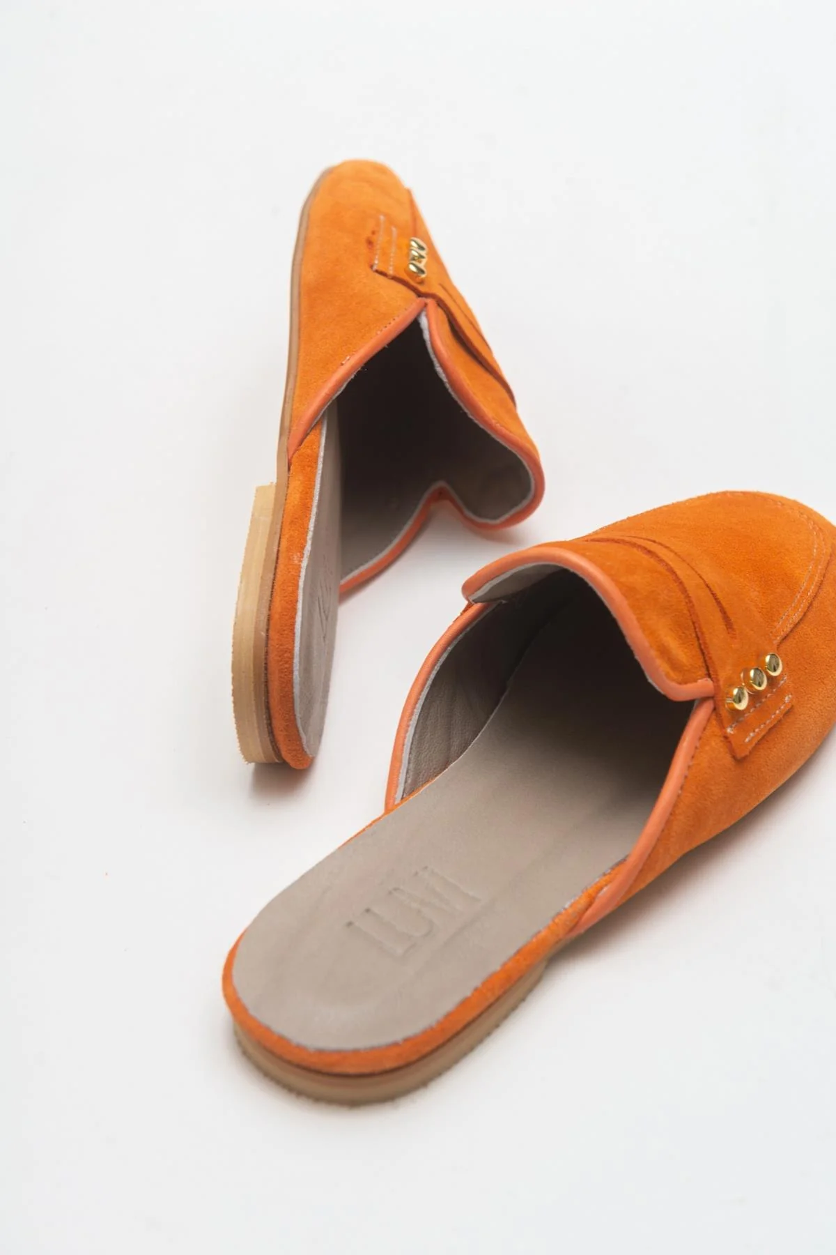 Eligia - Orange Leather Clogs (Women) - Image 3