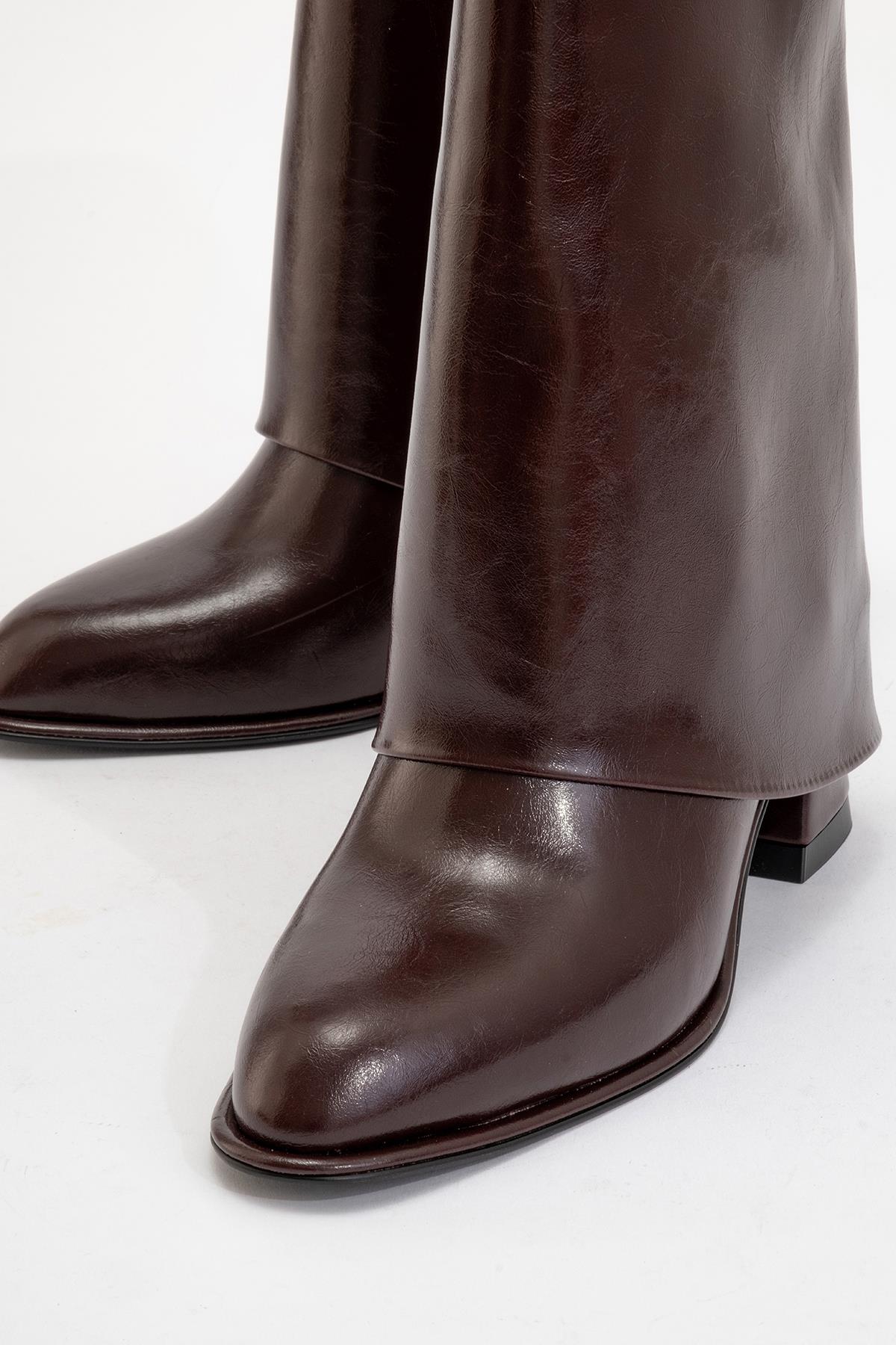 Ellas Burgundy Chunky Heel Boot (Women) - Image 3