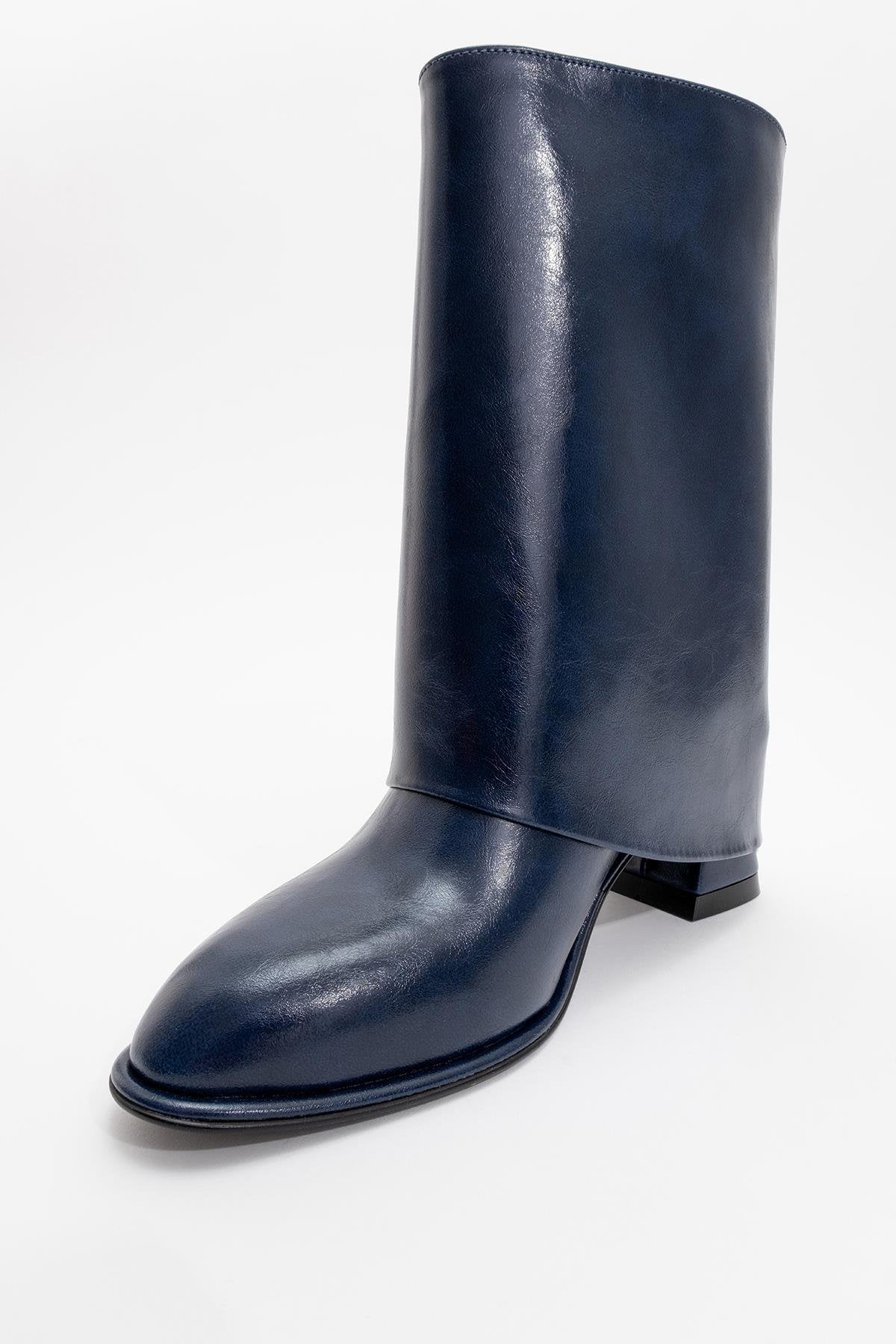 Ellas Navy Chunky Heel Boot (Women) - Image 3