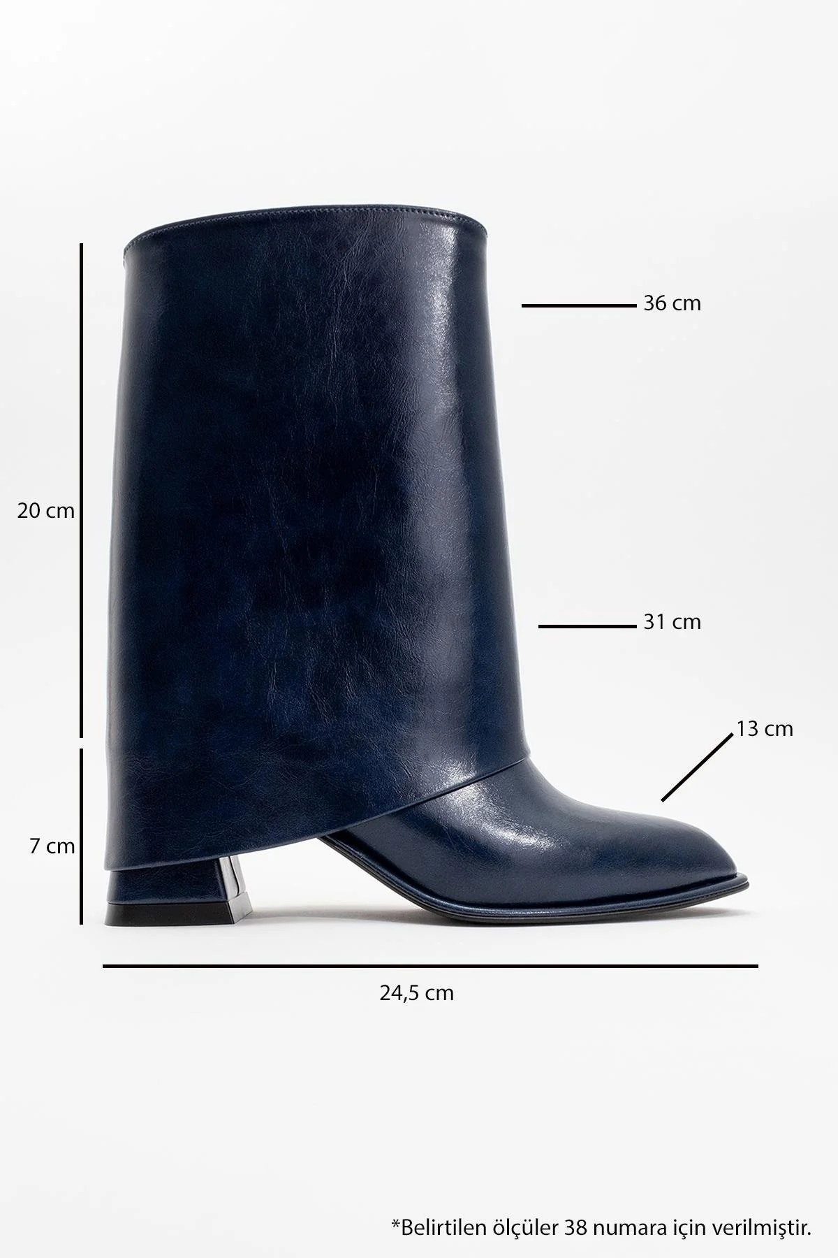 Ellas Navy Chunky Heel Boot (Women) - Image 5