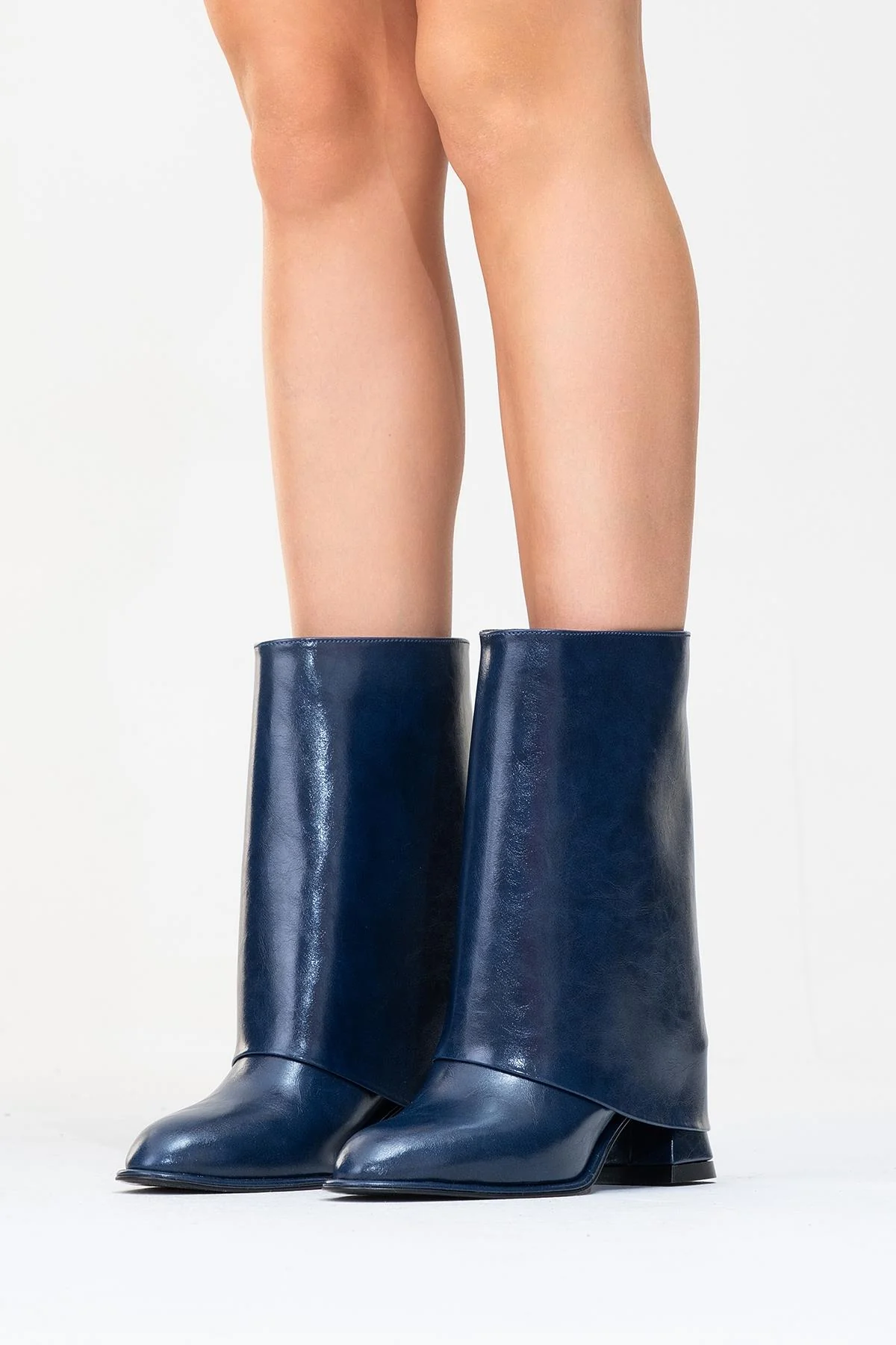Ellas Navy Chunky Heel Boot (Women) - Image 7