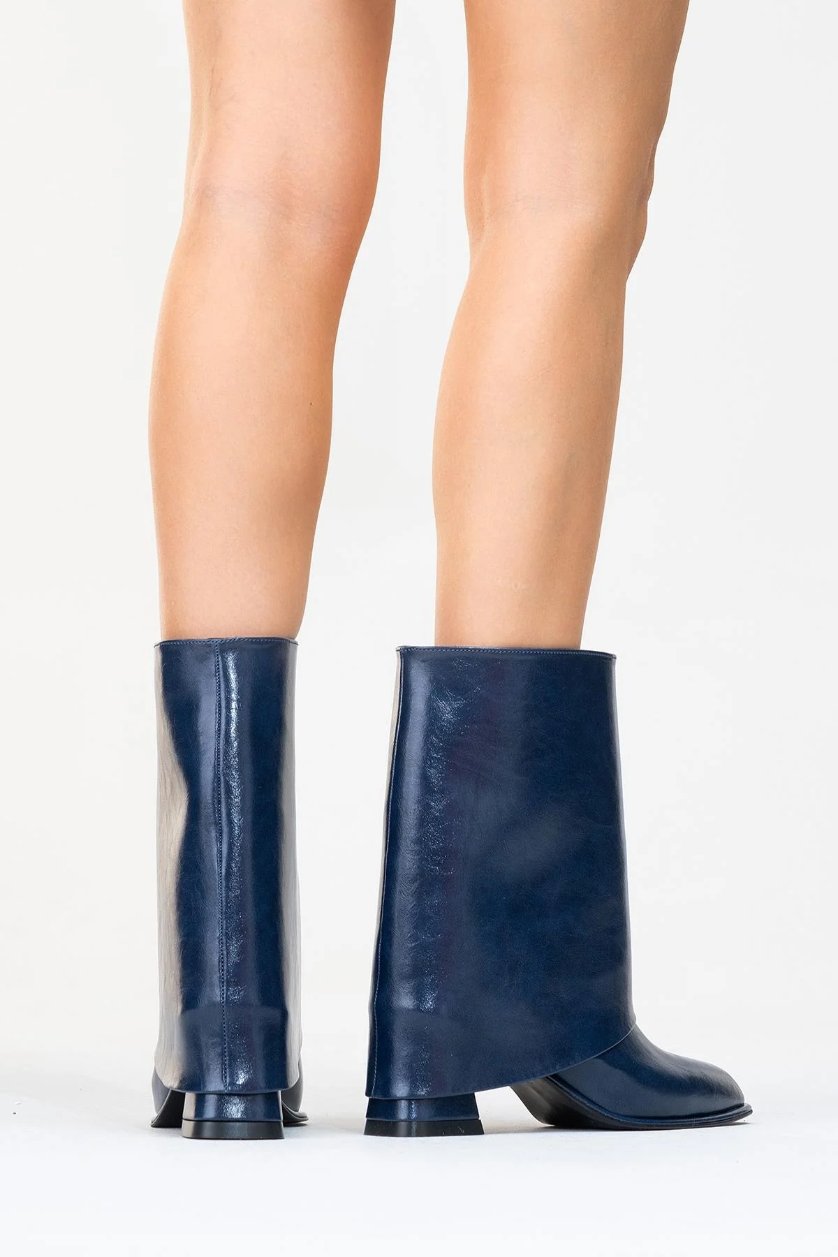 Ellas Navy Chunky Heel Boot (Women) - Image 8