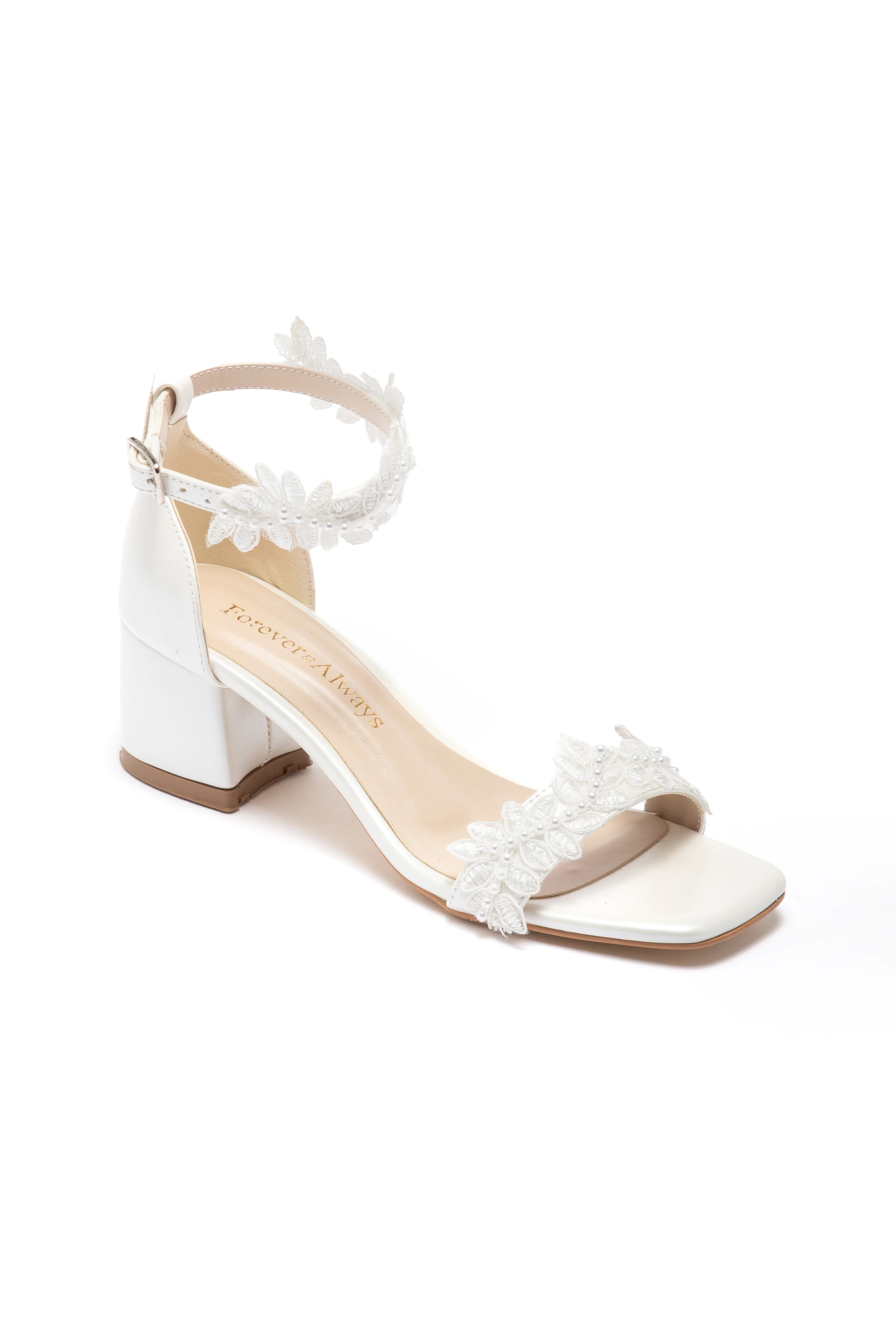 Elodie Bridal Block Heel Sandals