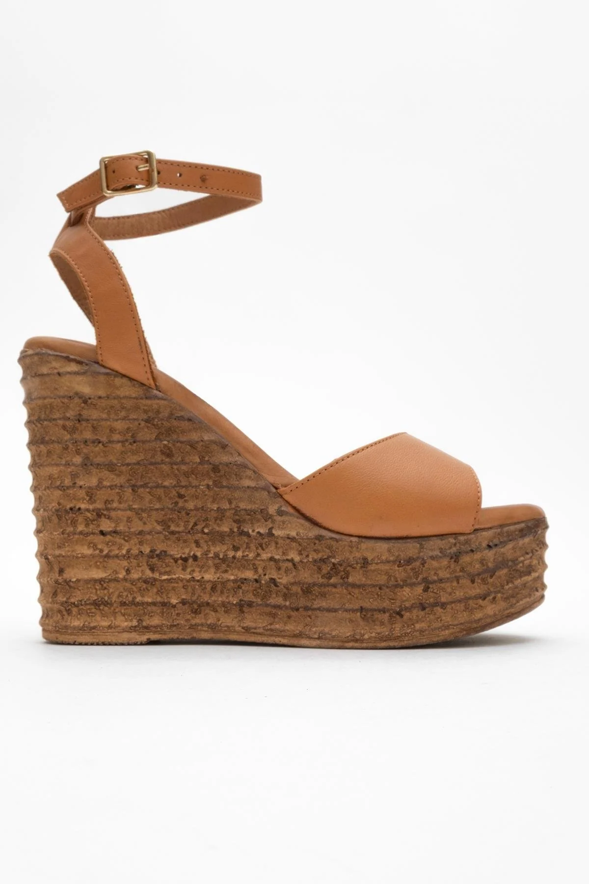 Elsie - Cognac Wedge Leather Sandal (Women) - Image 6