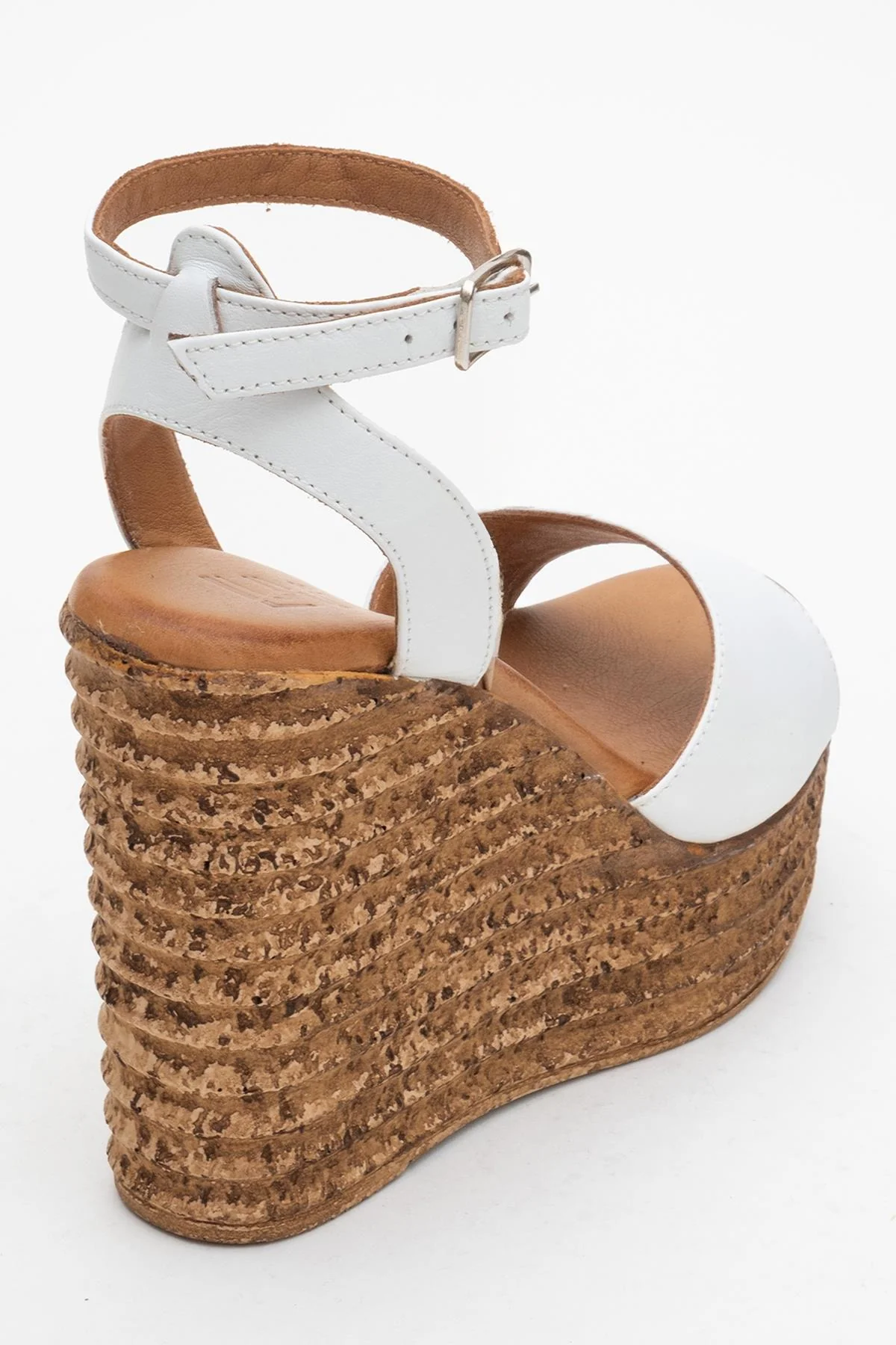 Elsie - White Wedge Leather Sandal (Women) - Image 5